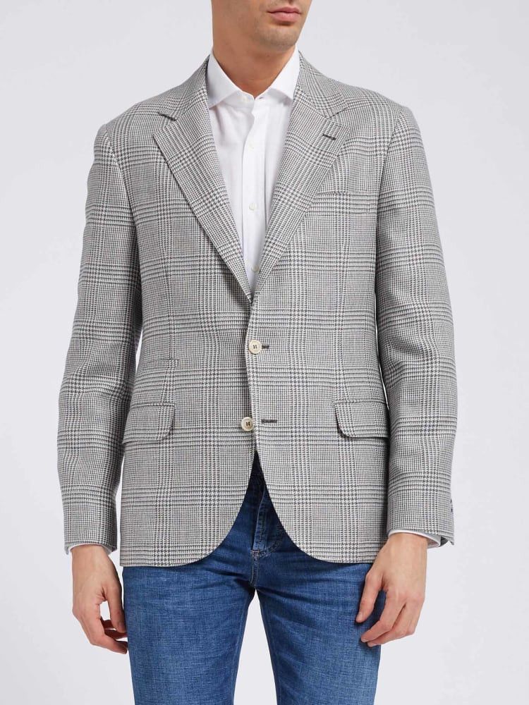 Brunello Cucinelli o1w1db10924 Jacket Linen in Grey Size US XS / EU 42 / 0 - 1 Preview