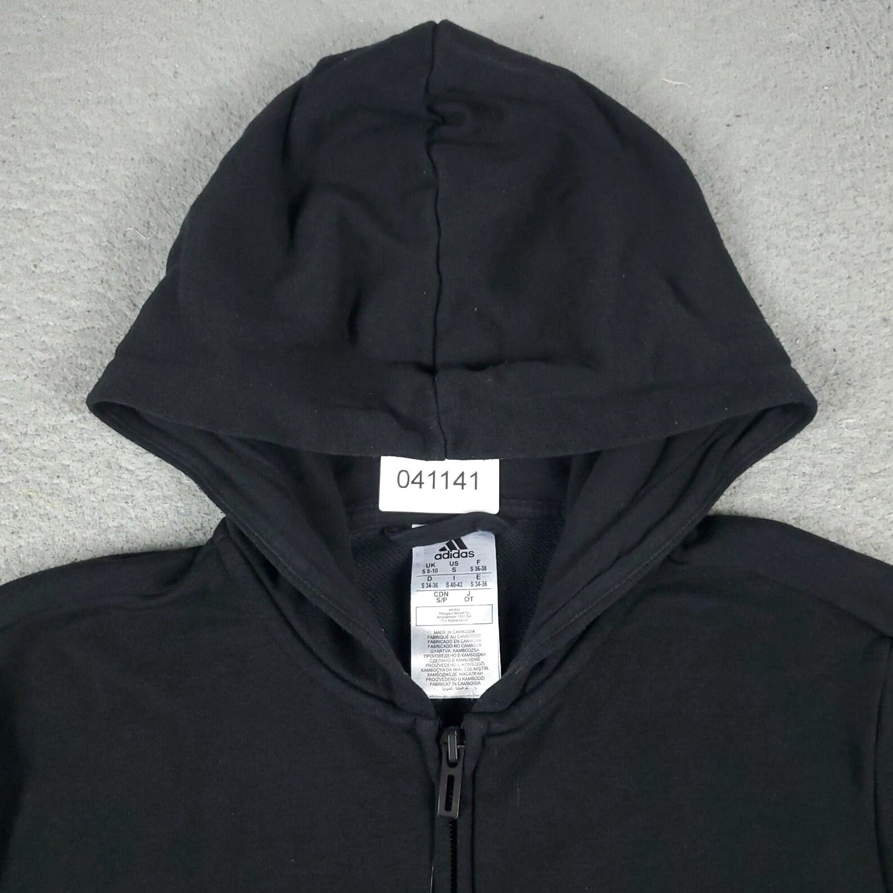 Adidas Adidas Full Zip Hoodie Sweater Womens Small Black Cotton Blend Regular Fit Size S / US 4 / IT 40 - 2 Thumbnail