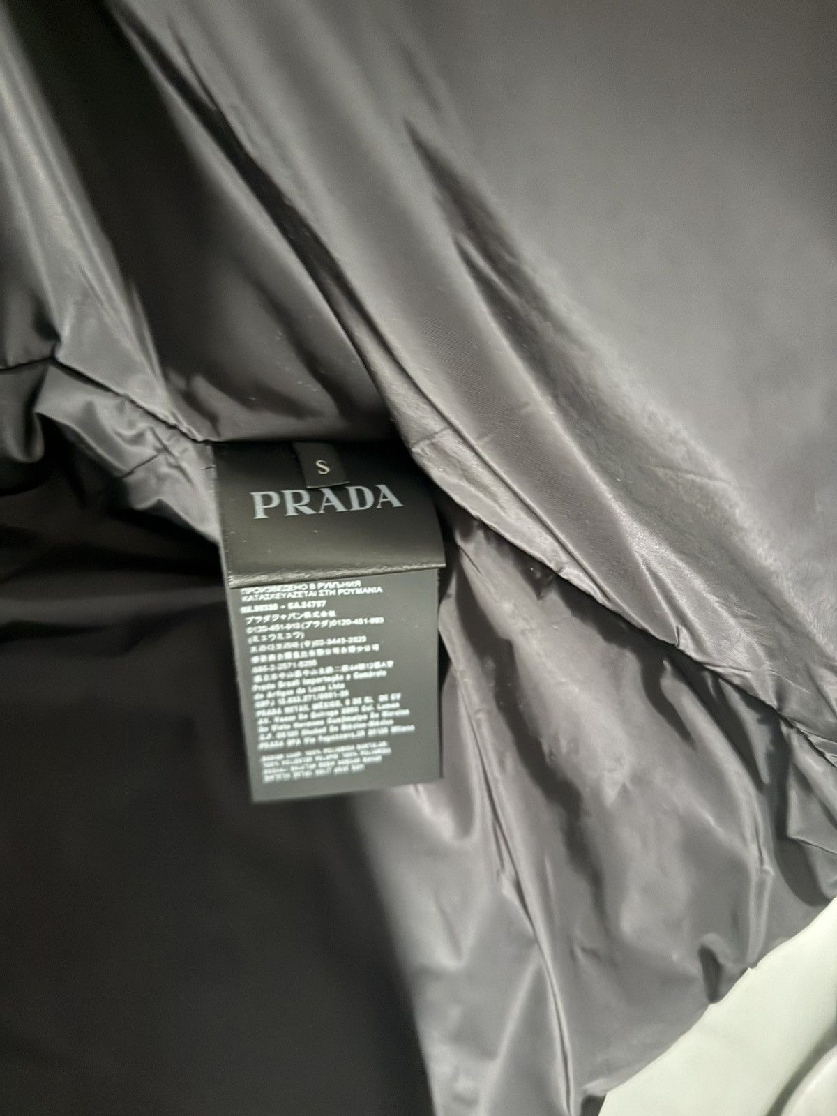 Prada oversized floral red flame nylon puffer shirt jacket