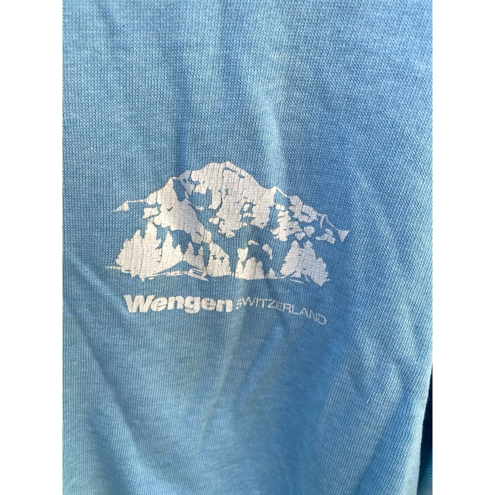 Vintage VINTAGE Wengen Switzerland Raglan Sweatshirt Sweater Jumper Size L Blue Graphic Print Men Pullover Sweatshirt 80s 70s Vintage Size US L / EU 52-54 / 3 - 5 Thumbnail