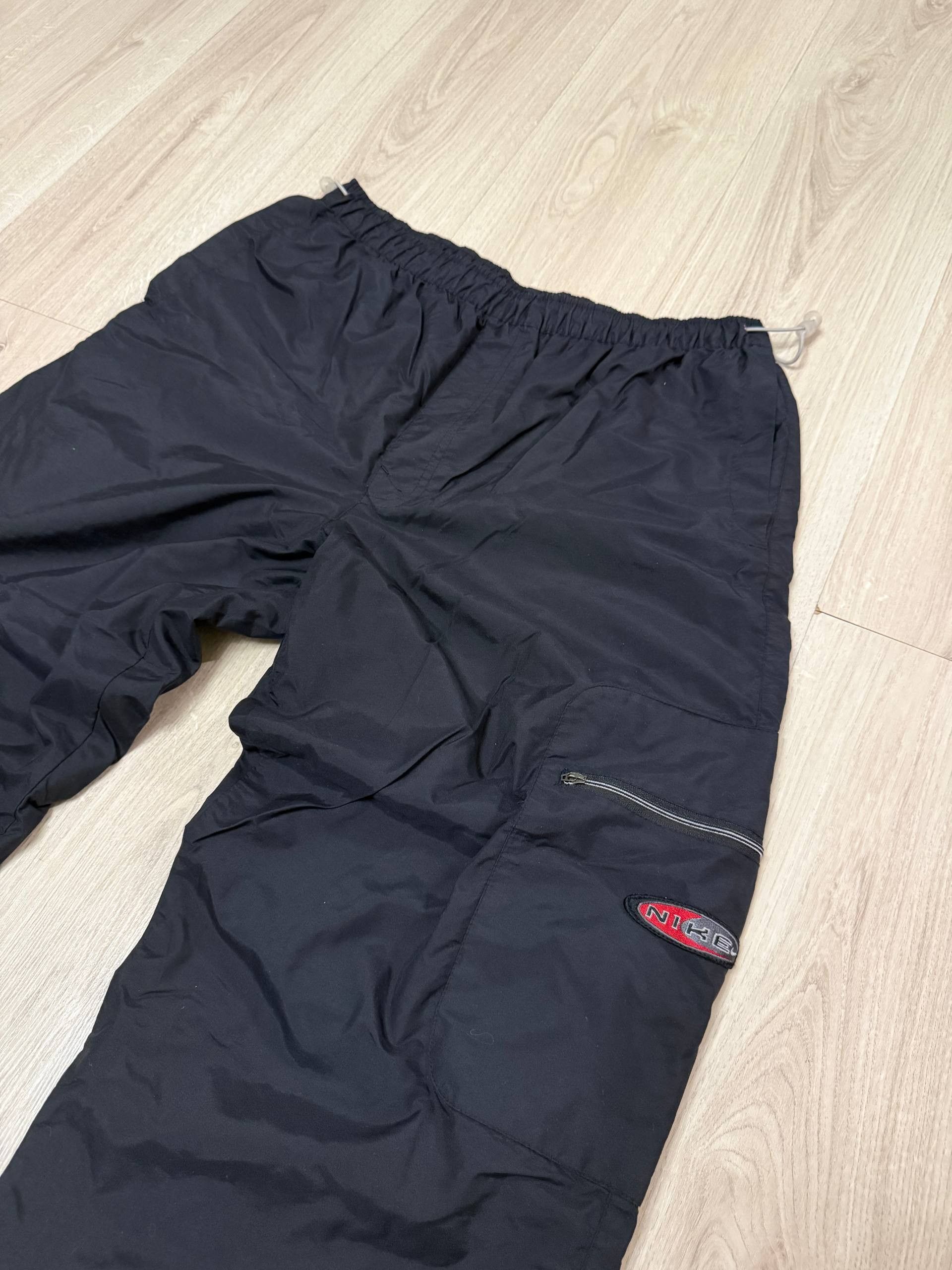 Nike Vintage NIKE Y2K WIDE LEG LOOSE Black SWEATPANTS 90s Size L Size US 34 / EU 50 - 2 Thumbnail