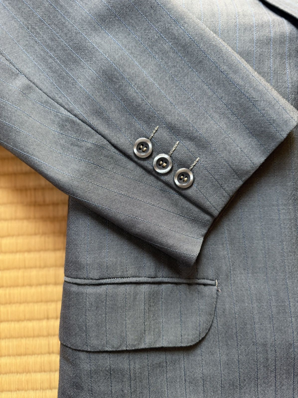 Other Summer Vintage All Wool MIYUKI KEORI Pinstripe Suit Japan Size 42R - 6 Thumbnail