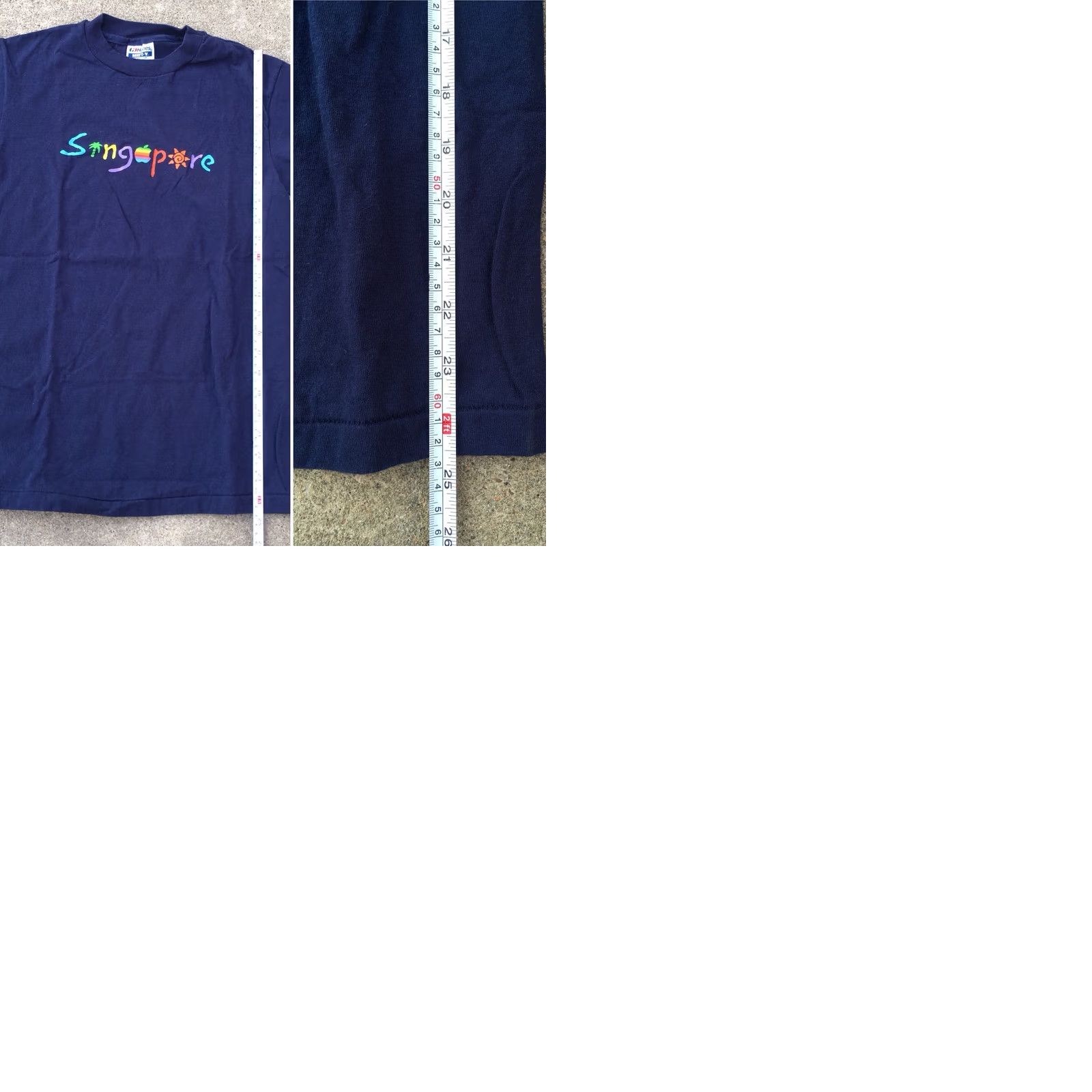Hanes VINTAGE Hanes Beefy-T T-Shirt 80s 1980s Rainbow Apple Singapore The Apple Shop Mens M Blue Graphic Tee Shoes? Size US M / EU 48-50 / 2 - 9 Thumbnail