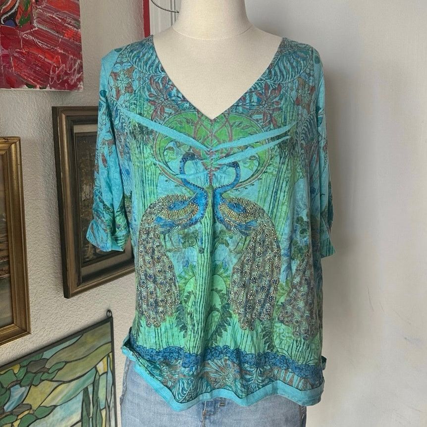 Other one world peacock graphic shirt Size XL / US 12-14 / IT 48-50 - 1 Thumbnail