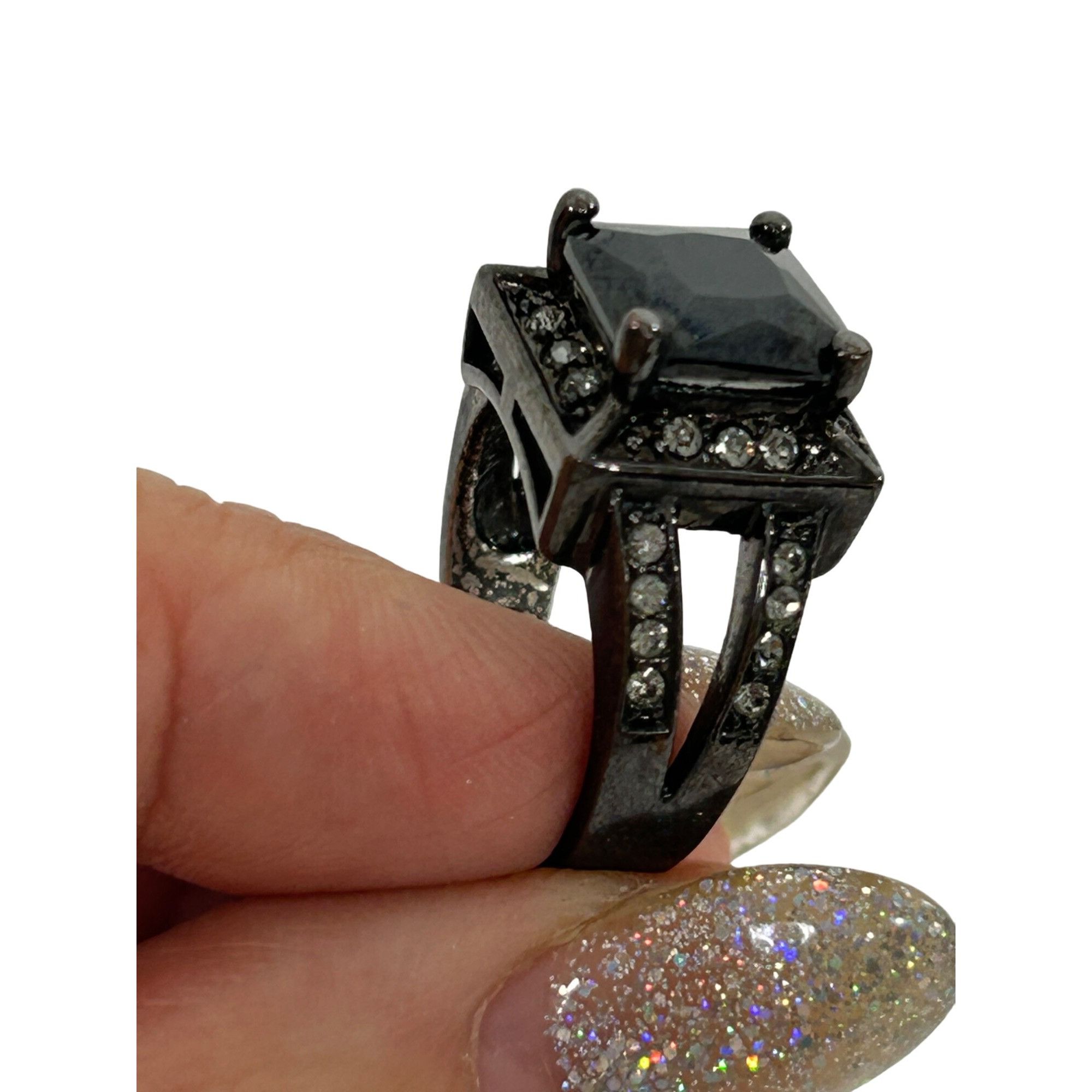 Other Fashion Jewelry Women’s Ring 6 Faux Square Black Princess Cu Size ONE SIZE - 17 Thumbnail