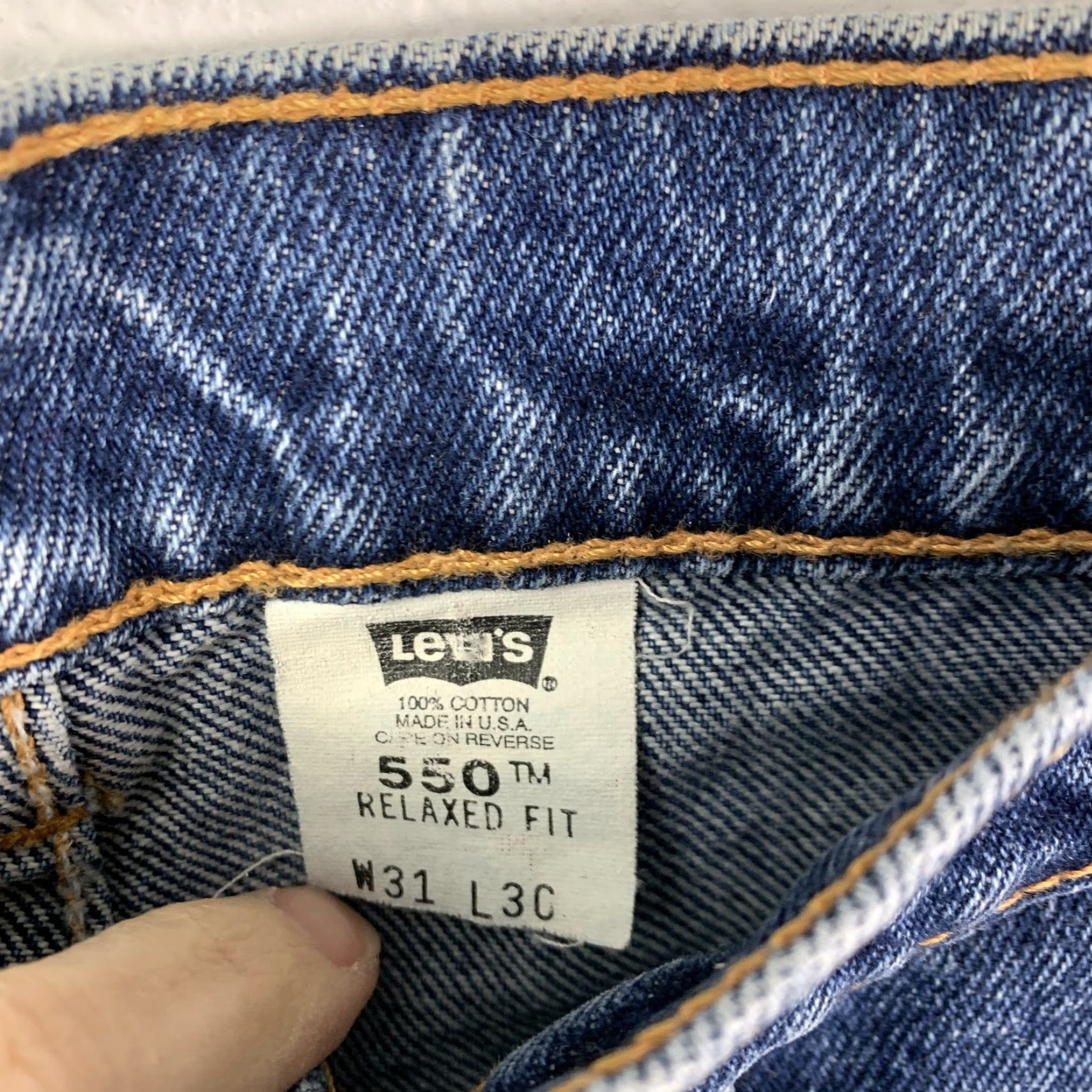 Levi's VINTAGE Levis 550 Jeans Men 31 Regular Distressed 100% Cotton Blue Distressed 5-Pocket Size US 31 - 7 Thumbnail