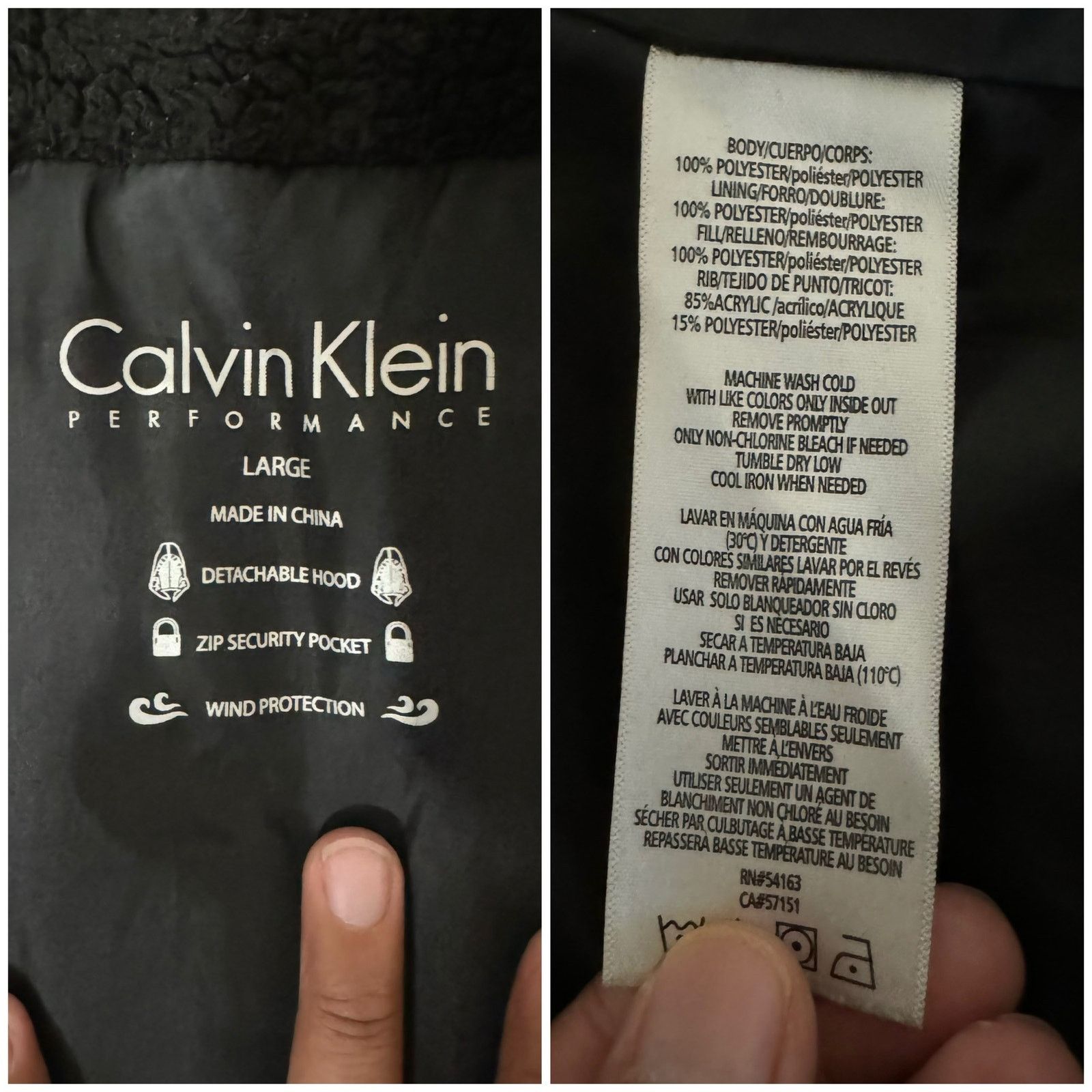 Calvin Klein Performance Knit Back Puffer Vest Men’s L USED