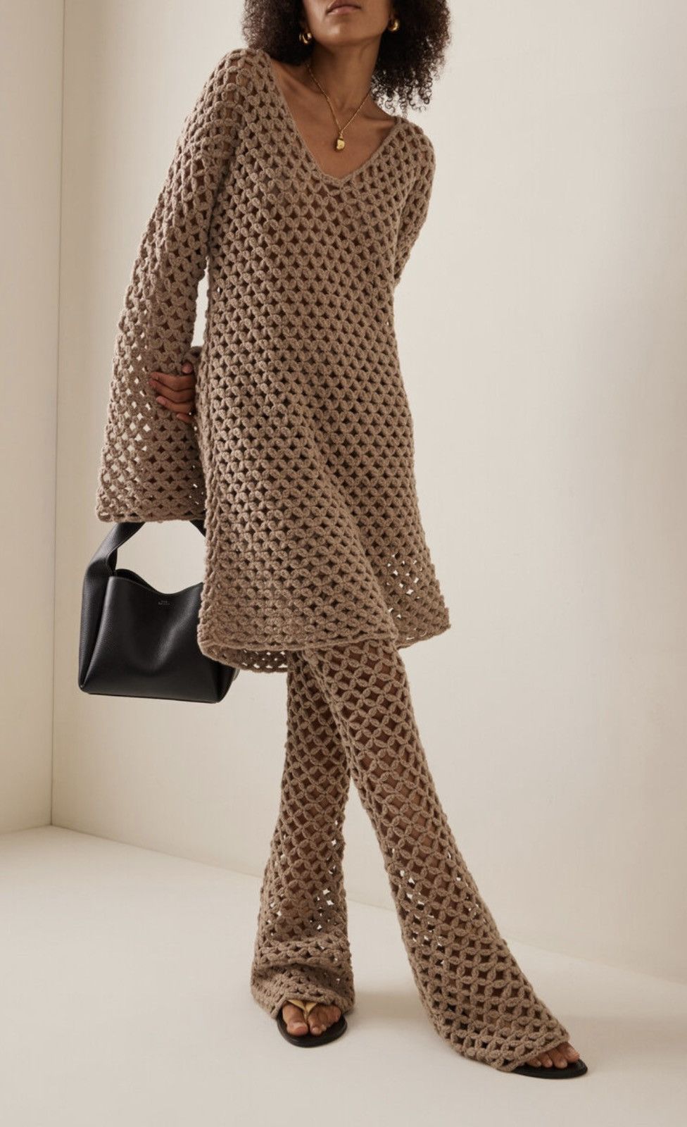 By Malene Birger Malene Birger wool crochet knit sweater dress brown M Size M / US 6-8 / IT 42-44 - 1 Thumbnail