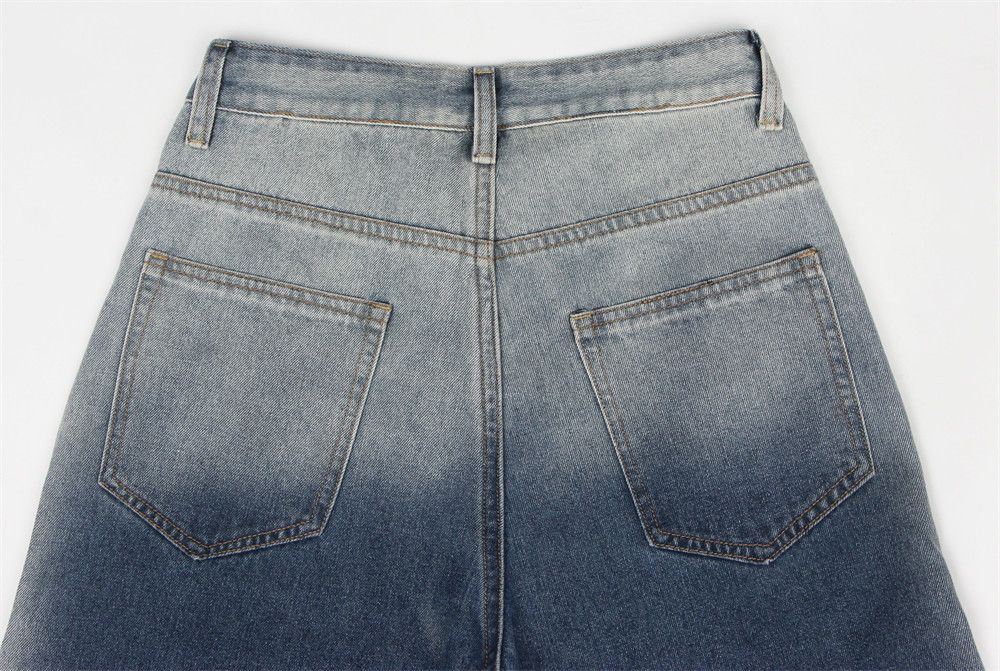 Japanese Brand × Vintage Loose wide-leg stitching washed tie-dye gradient jeans Size US 32 / EU 48 - 5 Thumbnail
