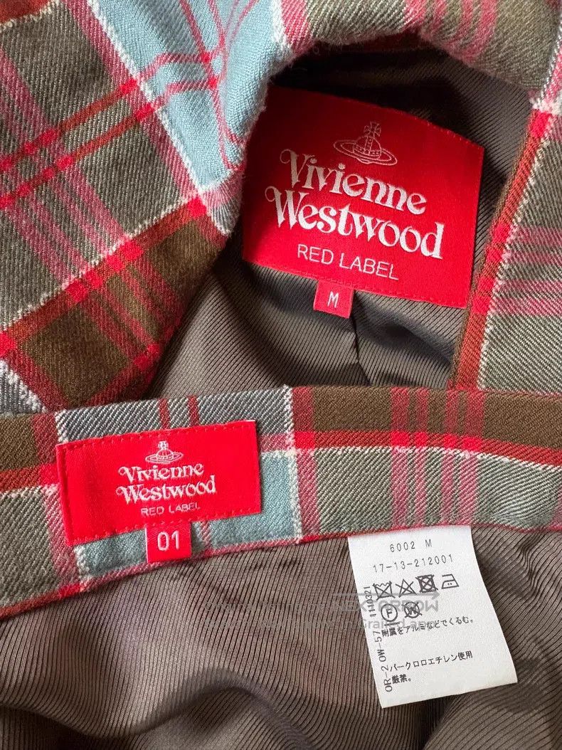 Vivienne Westwood Vivienne Westwood Blue and Brown Plaid Love Collar Suit Size M / US 6-8 / IT 42-44 - 9 Thumbnail