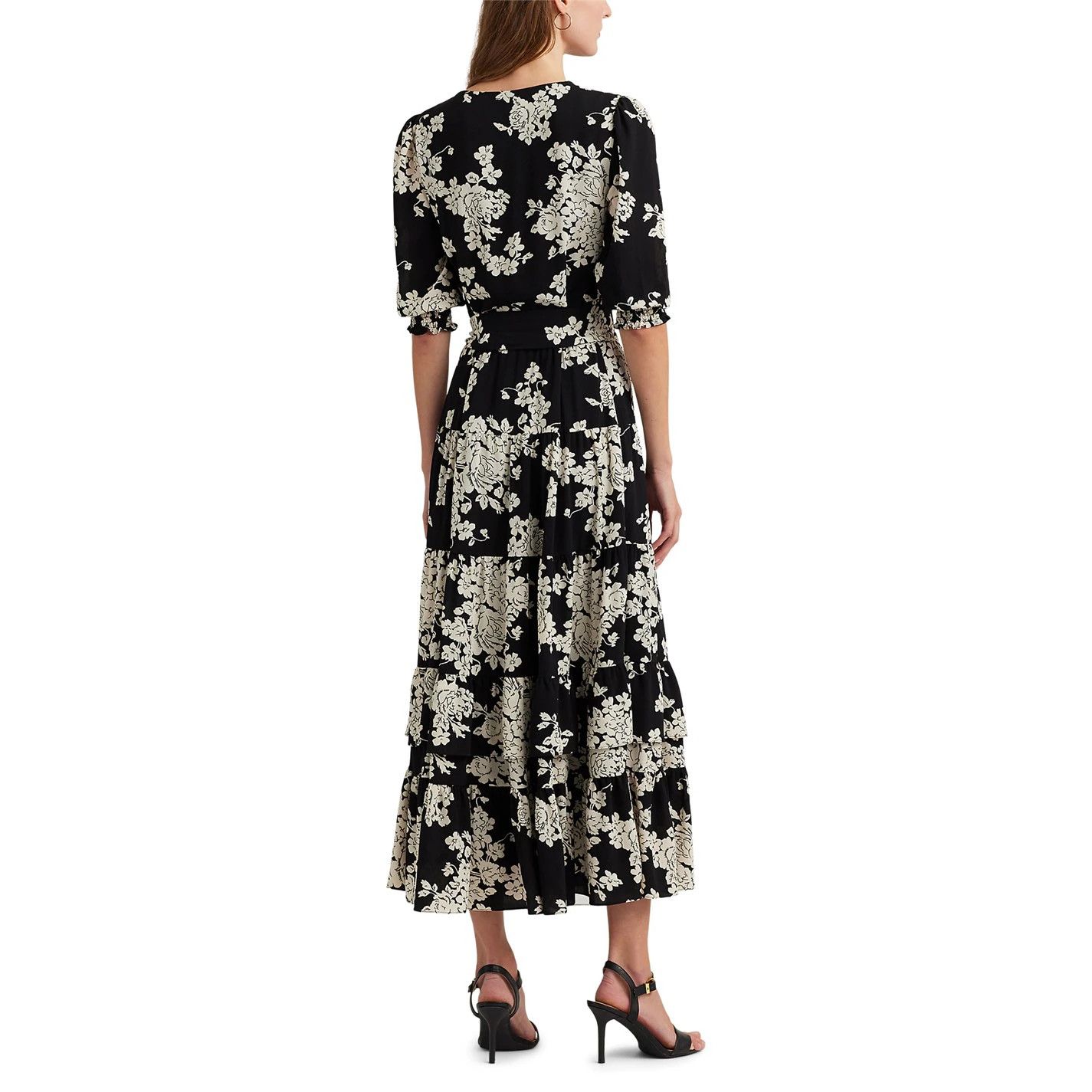 Lauren Ralph Lauren o1g2r1mq0825 Jehonathon Dress in Black/Cream Size M / US 6-8 / IT 42-44 - 3 Thumbnail
