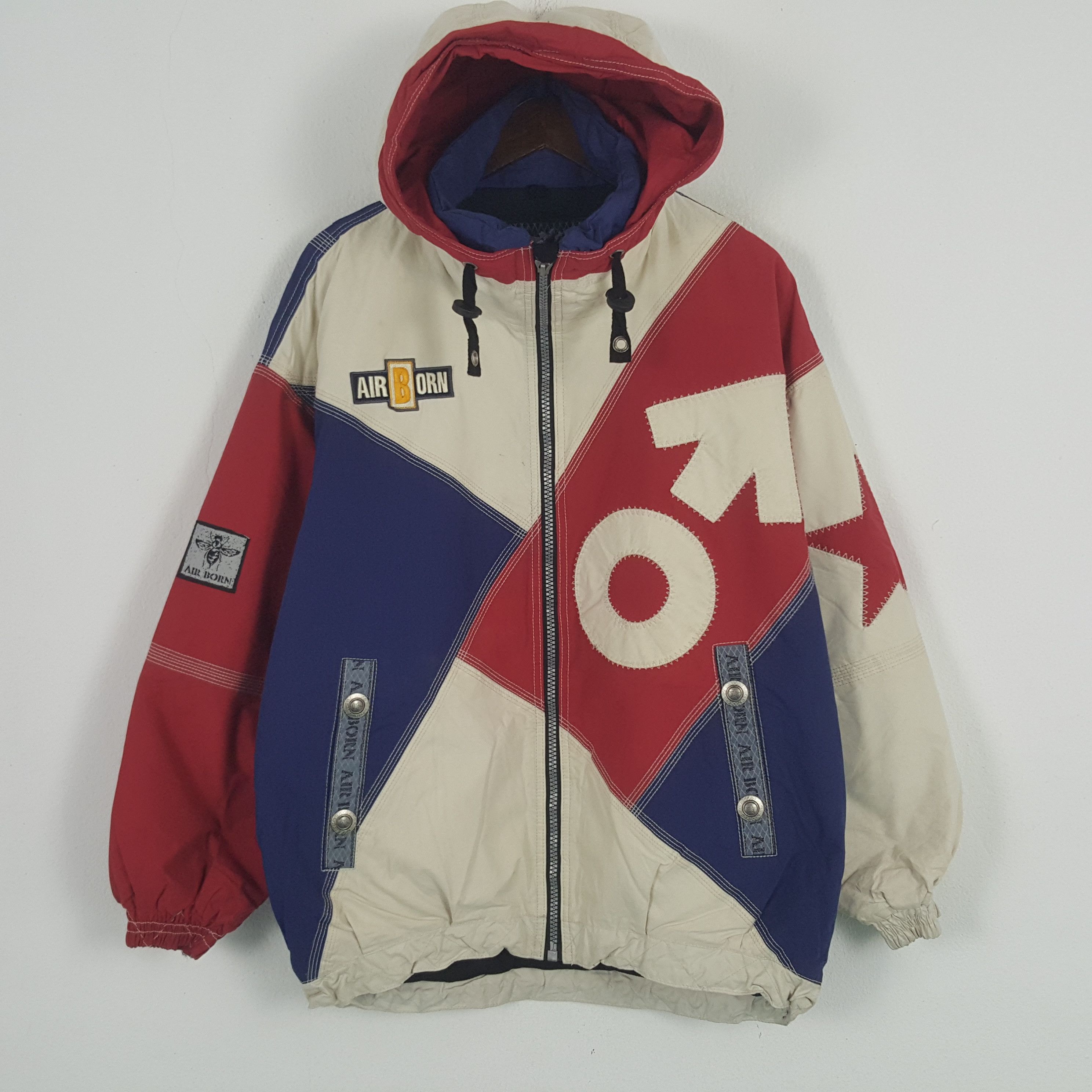 Japanese Brand × Vintage Vintage Air Born Windbreaker Sport Hoodie Jacket Size US M / EU 48-50 / 2 - 3 Thumbnail