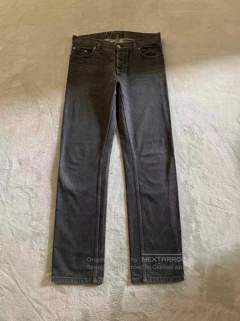 Helmut Lang Helmut Lang Gray Black Raw Denim Jeans 33. Size US 33 - 1 Thumbnail