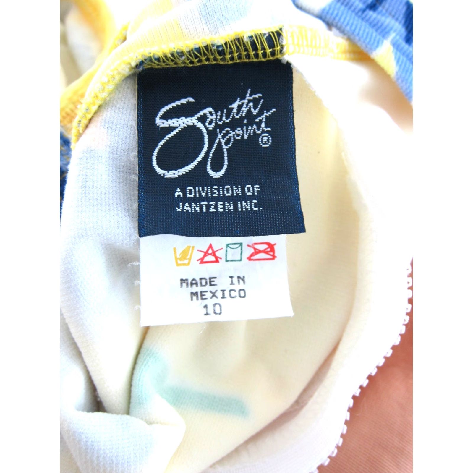 Jantzen VINTAGE South Point Jantzen One Piece Swimsuit 10 Floral Yellow Blue Green Womens Size ONE SIZE - 3 Thumbnail