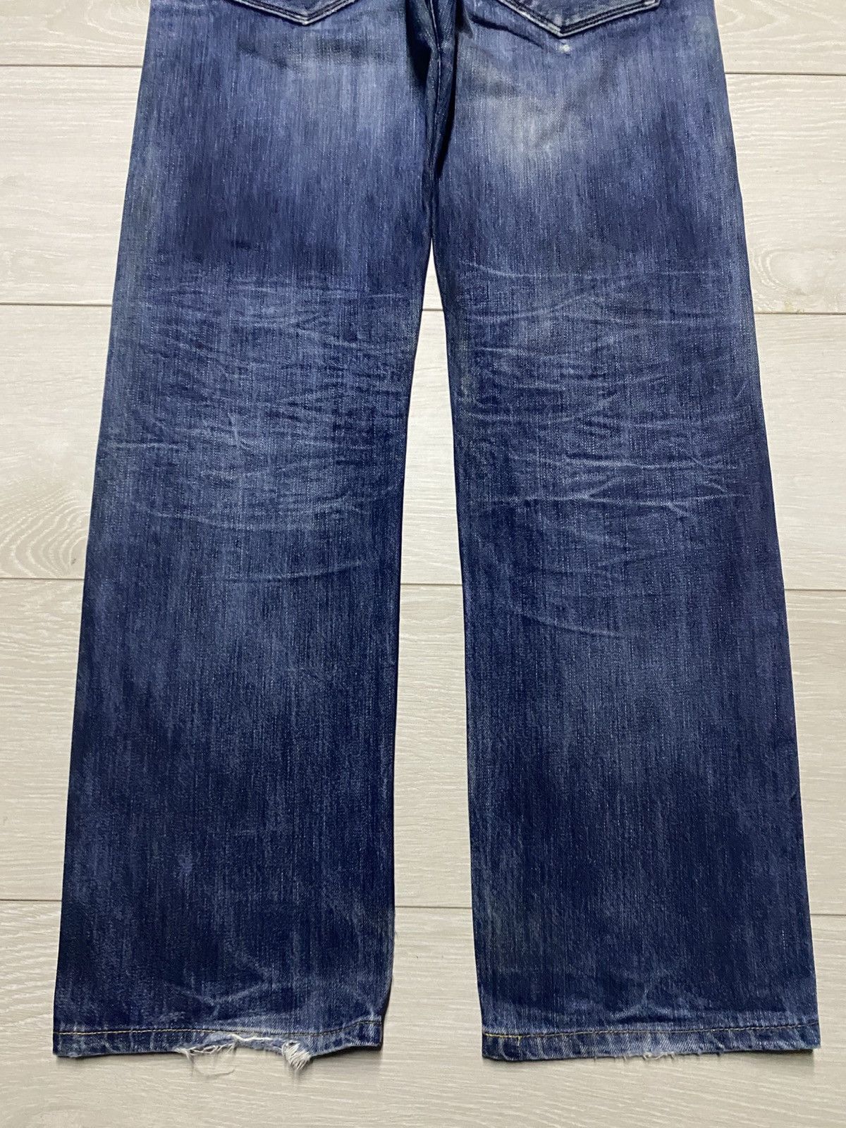 G-Star Vintage G Star Raw Denim Blue Wash Distressed Straight Jeans Size US 29 - 6 Thumbnail