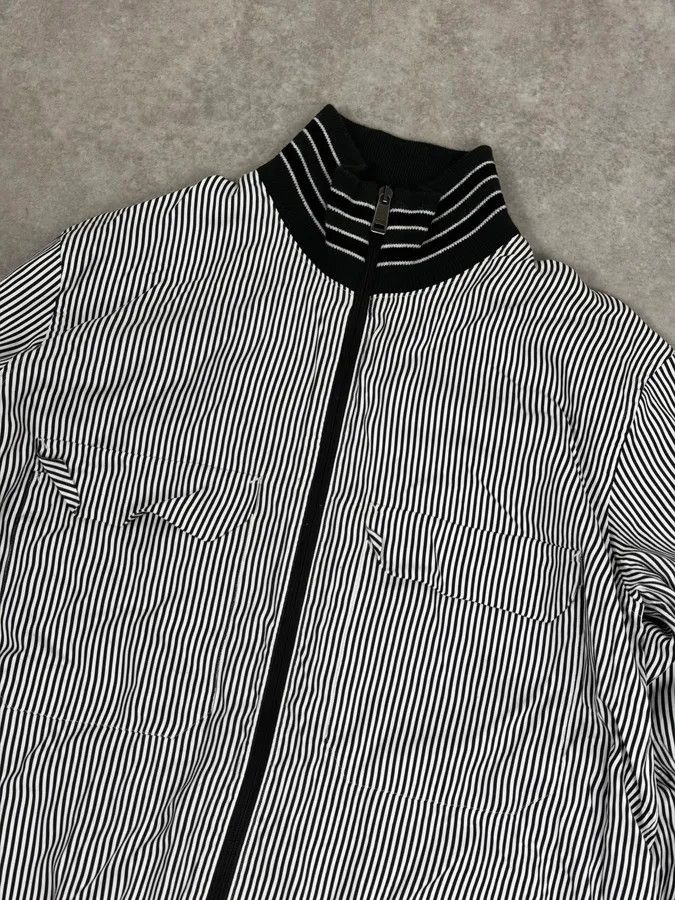 Jil Sander AW2015 Jil Sander Black & White Striped Light Zip-Up Jacket Size US M / EU 48-50 / 2 - 4 Thumbnail
