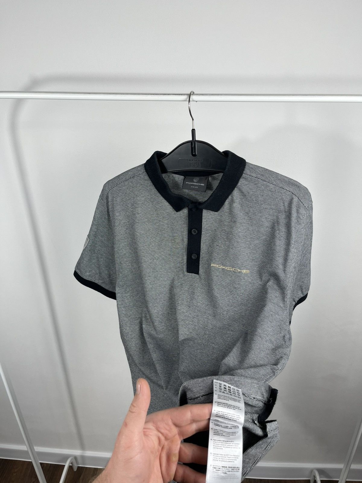 Porsche Design Porsche Grey Polo Shirt Contrast Collar Logo EU M US S Size US M / EU 48-50 / 2 - 10 Thumbnail