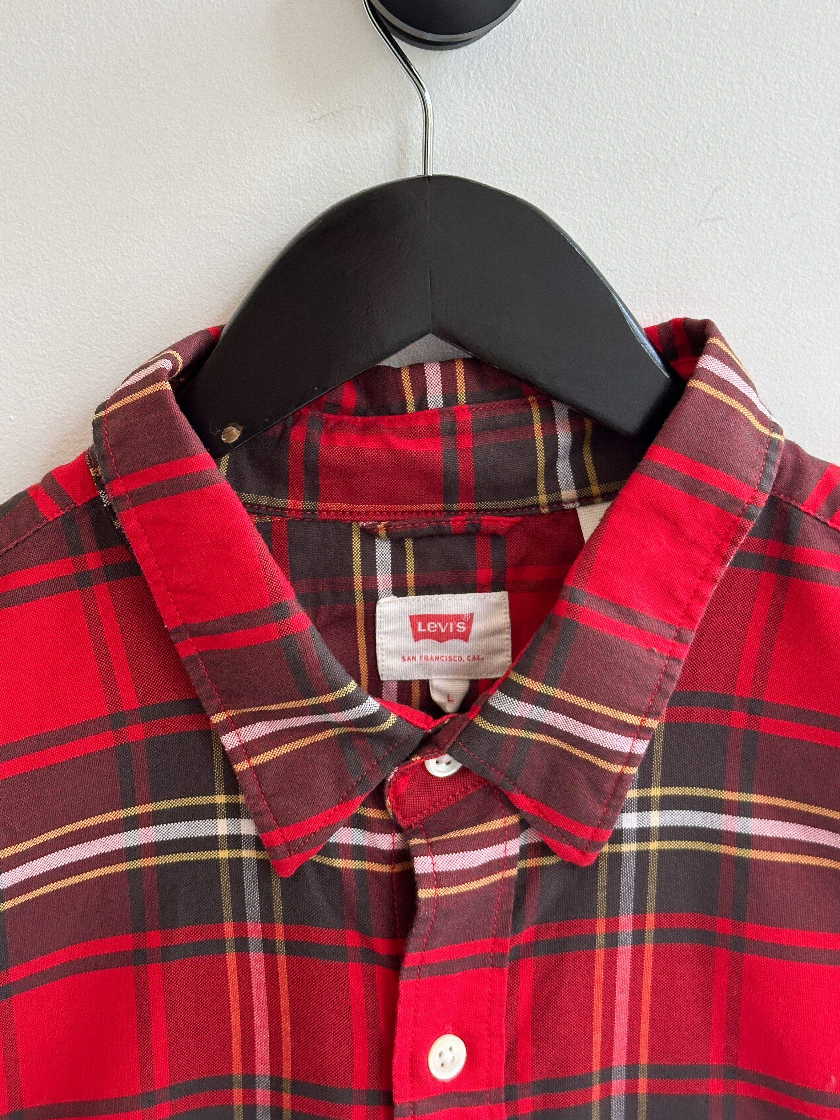 Levi's Levi's Check Plaid Red Shirt Size US L / EU 52-54 / 3 - 7 Thumbnail