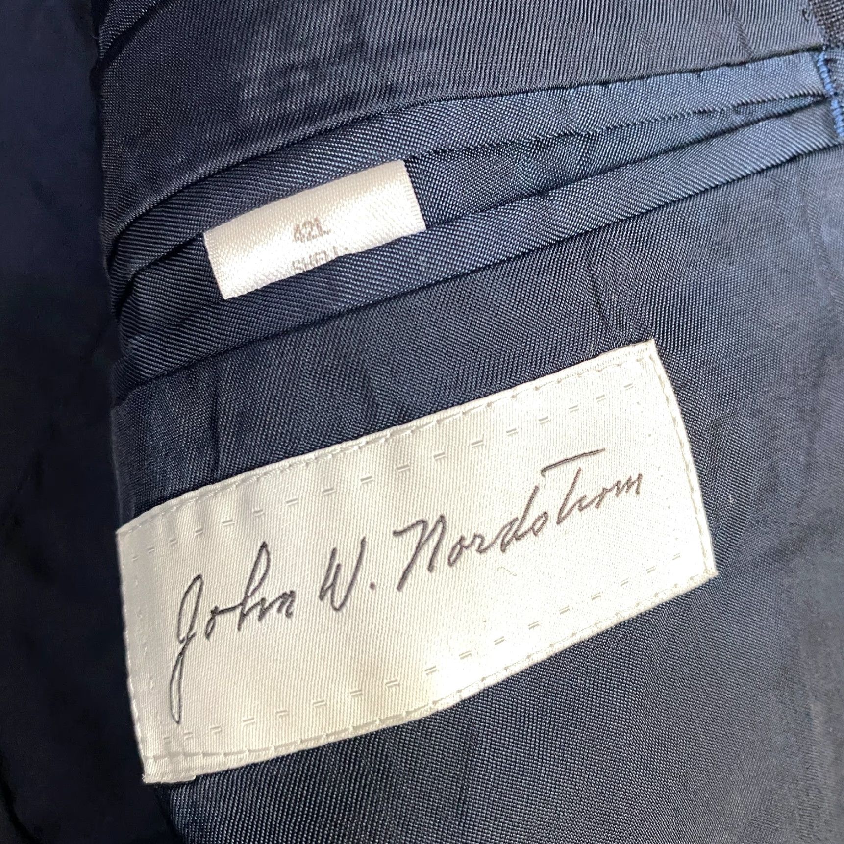 Nordstrom John W. Nordstrom Blazer 42L Navy Blue Linen Size 42R - 3 Thumbnail