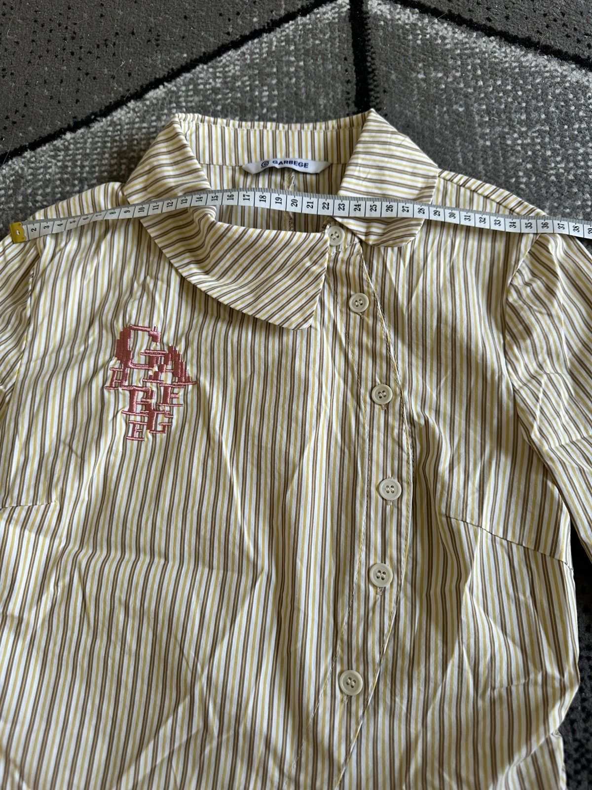 Japanese Brand GARBEGE STRIPED BUTTON UP Size S / US 4 / IT 40 - 6 Thumbnail