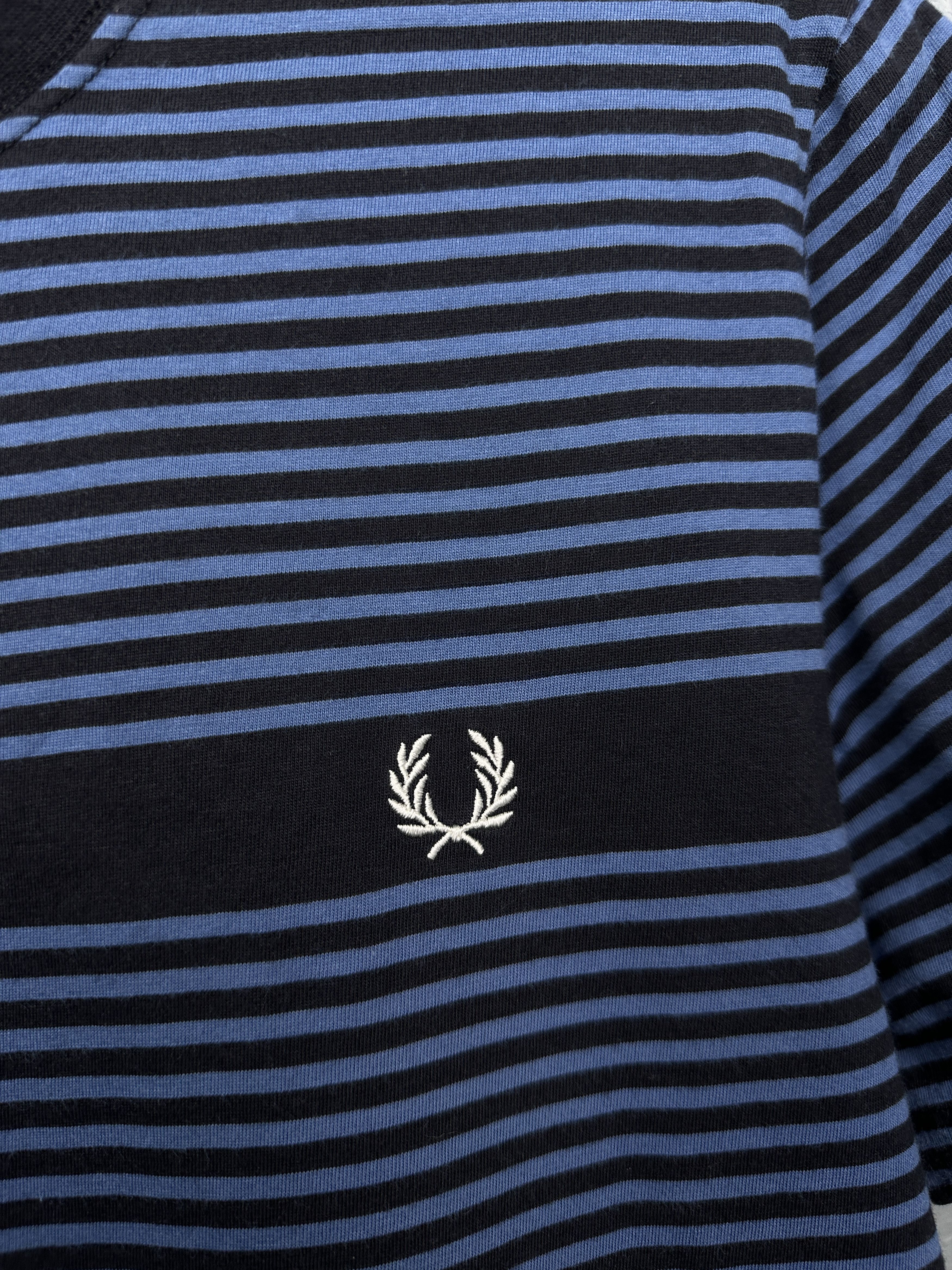 Fred Perry × Vintage Fred Perry Mens Crew Neck Striped T-Shirt Tee Size US M / EU 48-50 / 2 - 3 Thumbnail