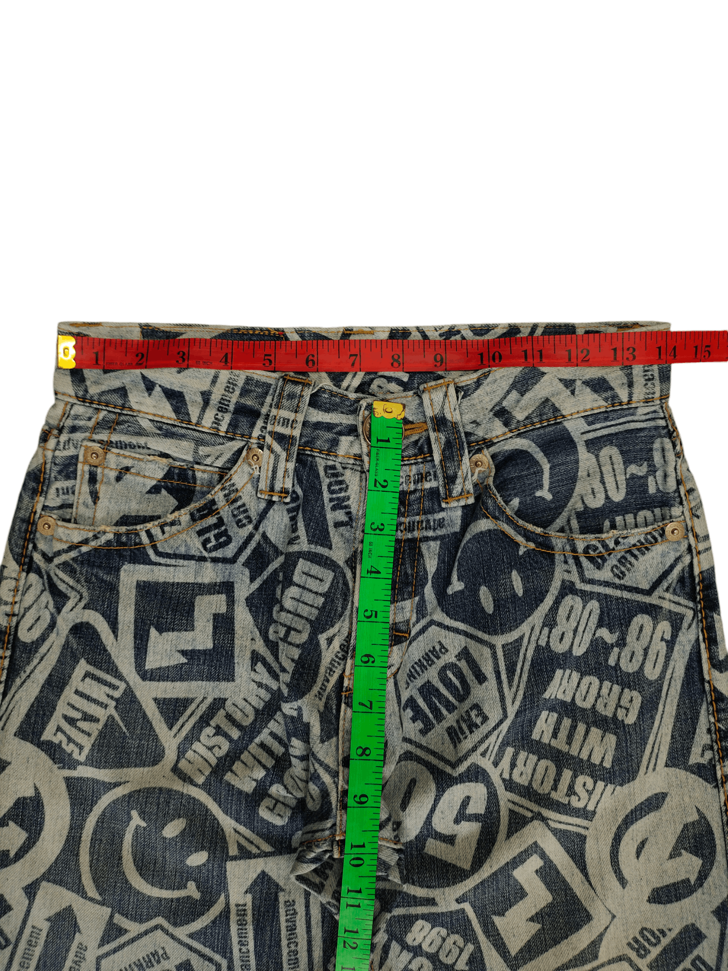 If Six Was Nine CO&LU Fullprint Design Denim Pants Julius Style Size US 28 / EU 44 - 6 Thumbnail