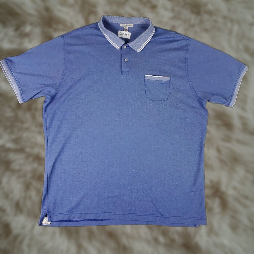 Peter Millar PETER MILLAR Polo Shirt Mens 2XL Blue Cotton Golf Short Sleeve Adult 2XL Blue Modern Classic Polo Mens Size US XXL / EU 58 / 5 - 1 Thumbnail