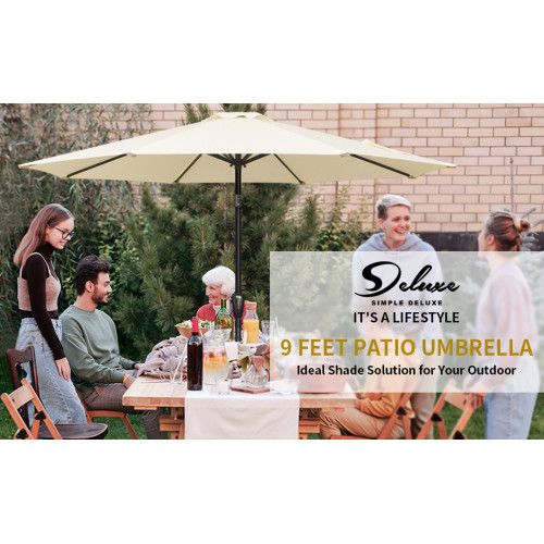 Designer × Homemade Simple Deluxe 9ft Outdoor Market Table Patio Umbrella with B Size US L / EU 52-54 / 3 - 3 Thumbnail