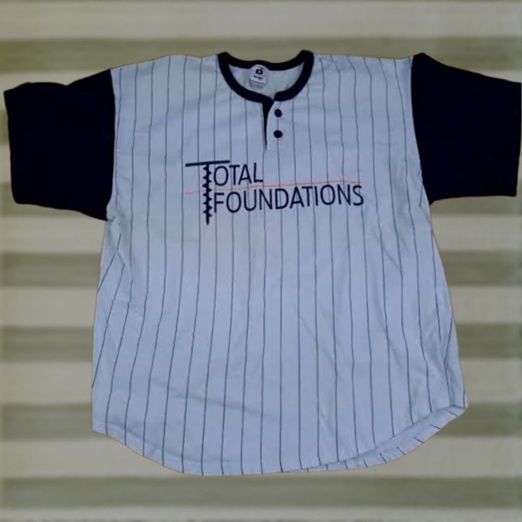 Vintage Badger T-Shirt Shirt XL White Striped 1/4 Button Baseball Jersey V-Neck Mens Sports Regular Cotton Jersey Short Sleeve Size US XL / EU 56 / 4 - 1 Thumbnail