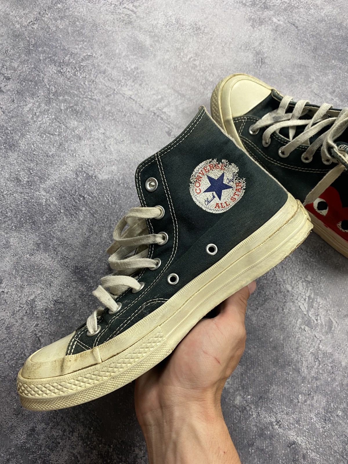 Comme des Garcons Comme Des Garçons Converse High Top Black Heart Sneakers Size US 6 / EU 39 - 8 Thumbnail