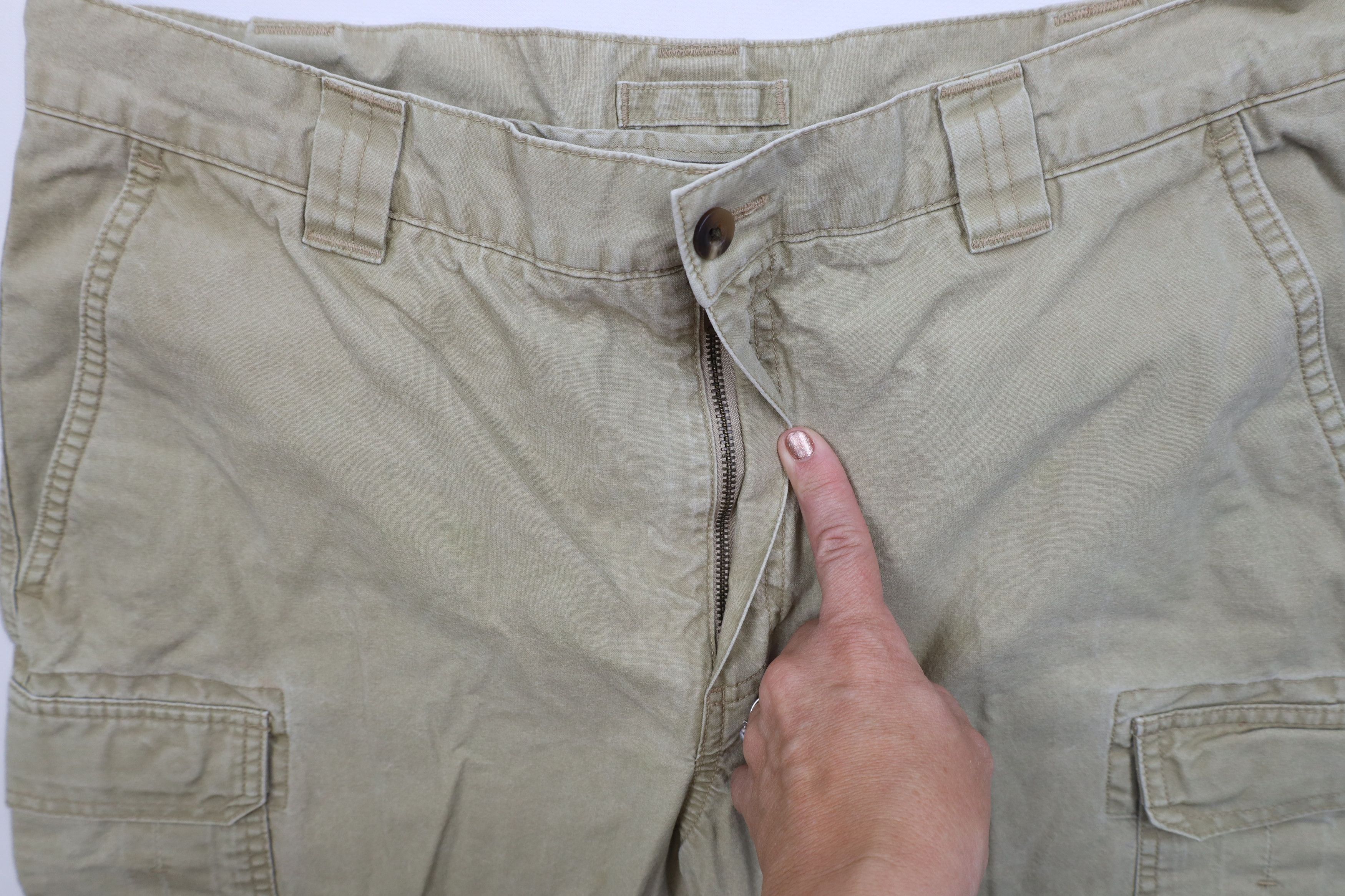 L.L. Bean Vintage 90s LL Bean Wide Leg Cargo Pants Beige Cotton Size US 34 / EU 50 - 7 Thumbnail