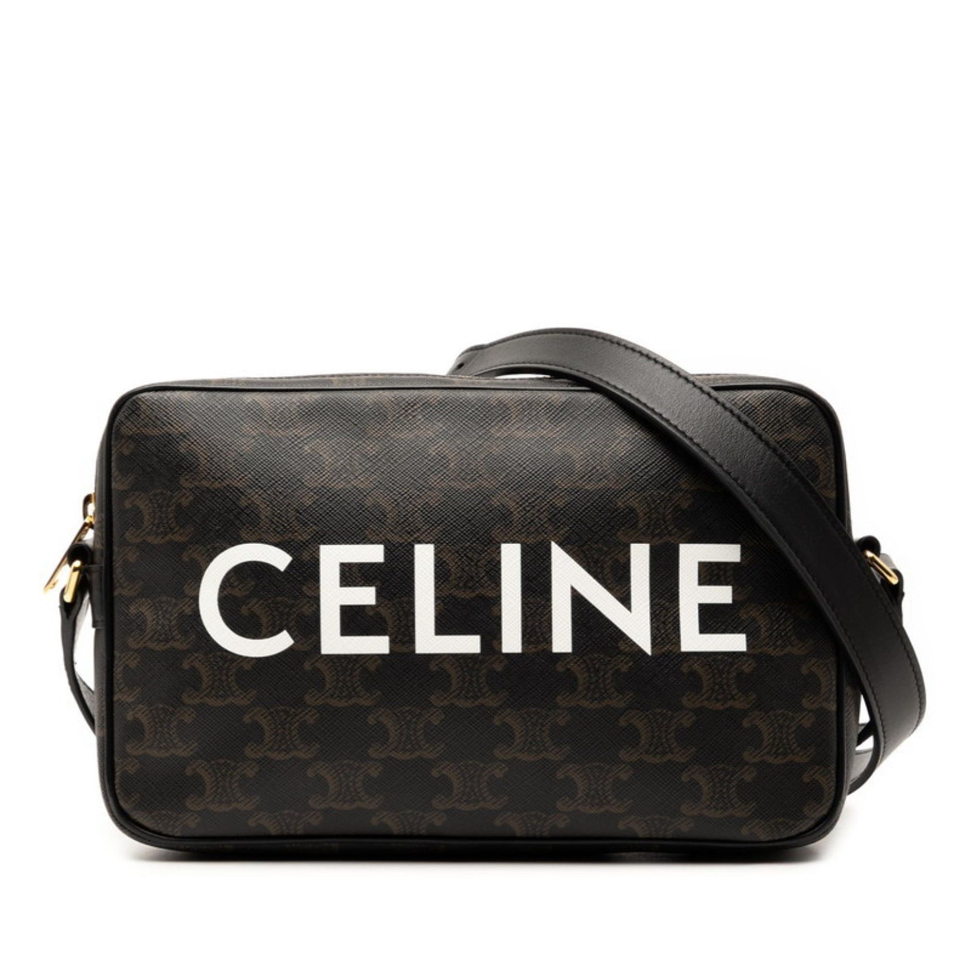 Celine Celine Triomphe Shoulder Bag in Black and Brown Leather for Women Size ONE SIZE - 1 Thumbnail