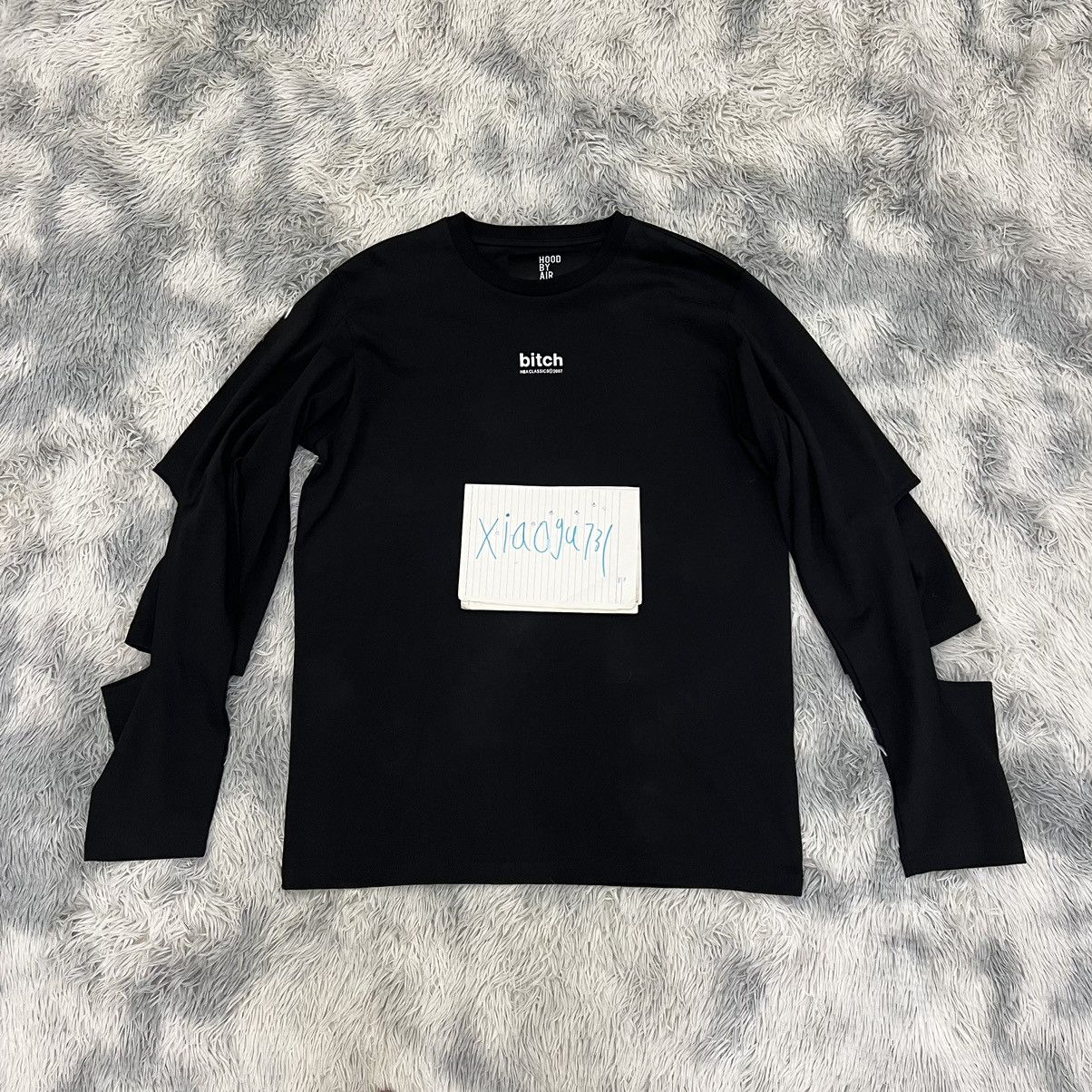 image of Hood By Air HBA Ss17 Bitch Deconstructed Long Sleeve in Black, Men's (Size Medium)
