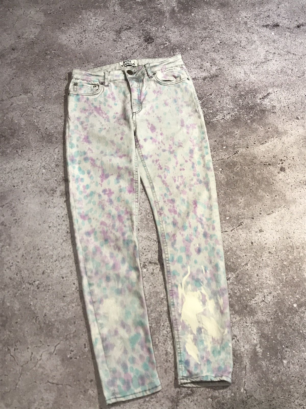 Acne Studios Acne Studios Tie-Dye Skinny Jeans Multicolor Designer Denim Size 24" / US 00 / IT 34 - 4 Thumbnail