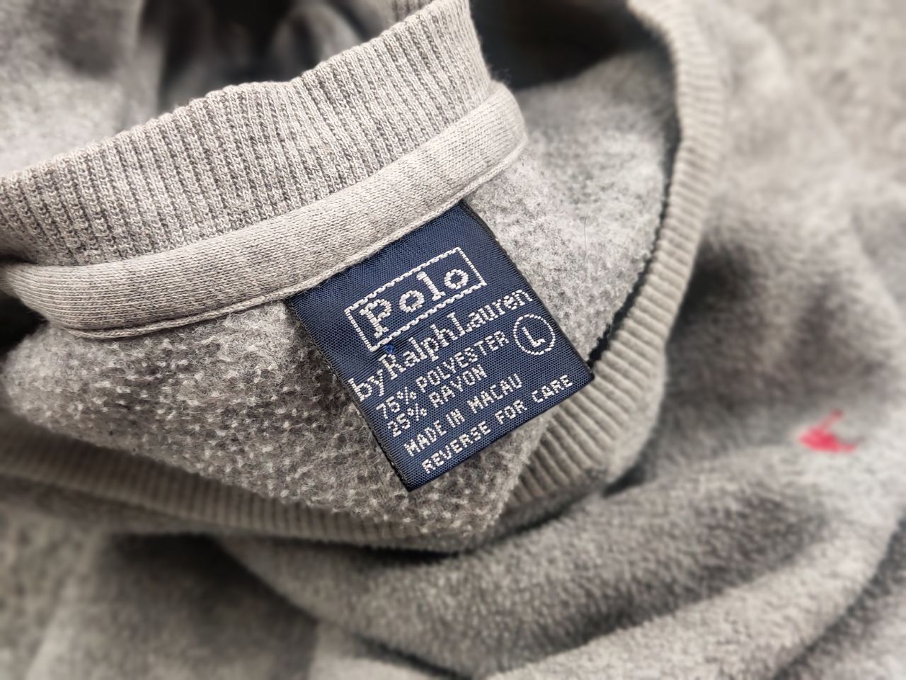 Polo Ralph Lauren Vintage 90's Polo Ralph Lauren Logo Fleece Gray Sweatshirt Size US L / EU 52-54 / 3 - 11 Thumbnail