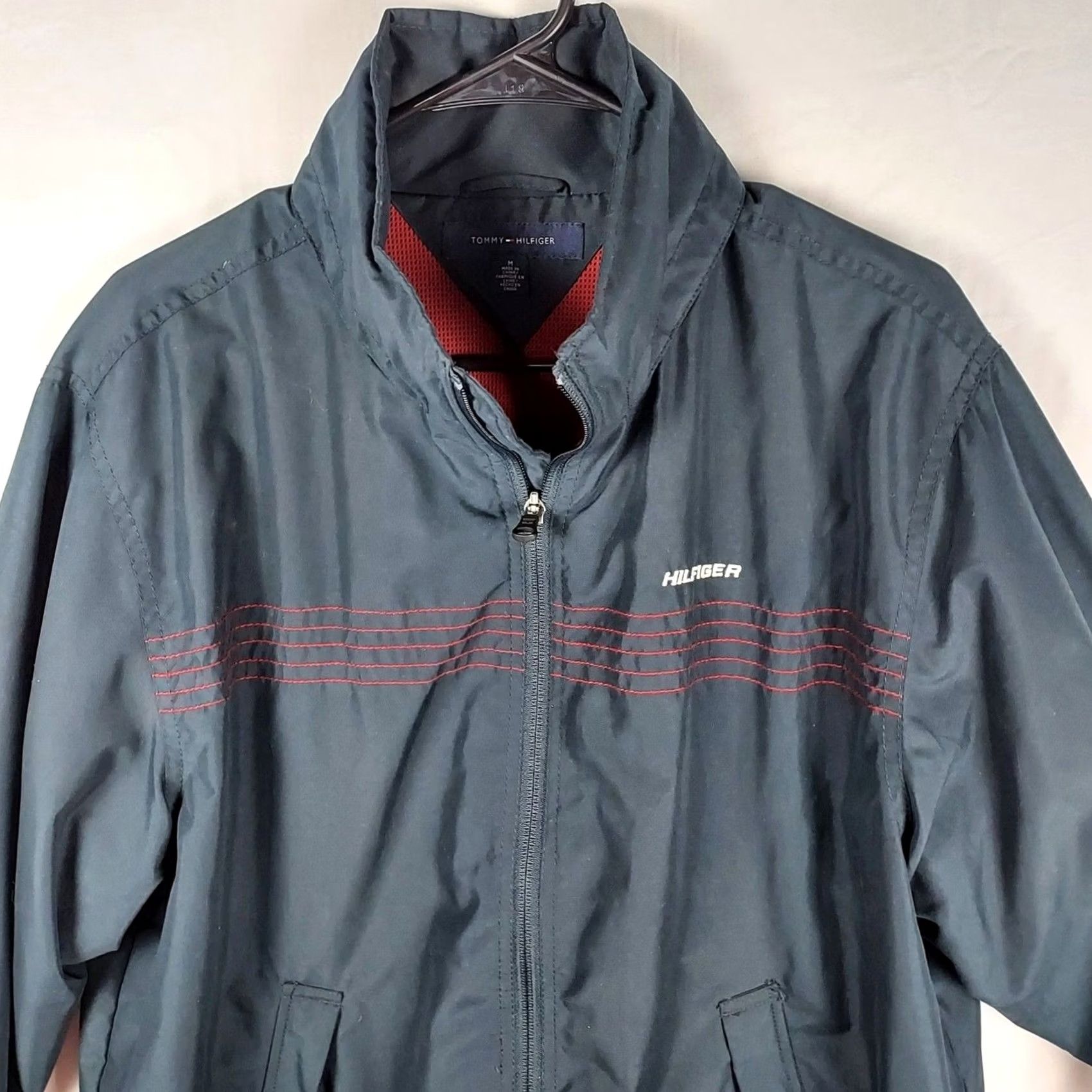 Tommy Hilfiger Tommy Hilfiger Mens Windbreaker Jacket Size M Blue Red Stripe Lightweight Coat Regular Fit Junior-… Size US M / EU 48-50 / 2 - 3 Thumbnail