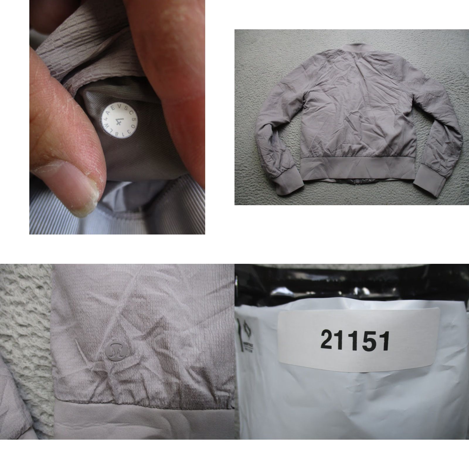 Lululemon Non Stop Bomber Jacket Womens 4 Gray Reversible Zip Front Lightweight Jacket