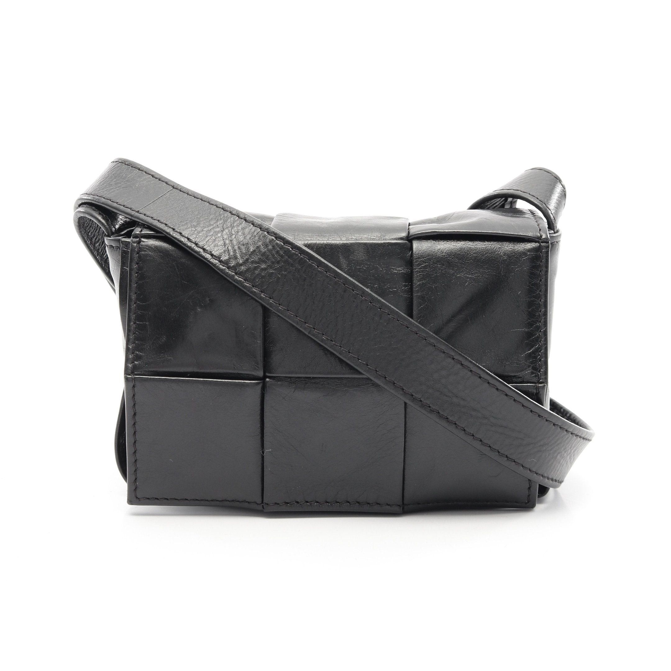 Bottega Veneta Candy Cassette Mini Bag Shoulder Leather Black, Women's