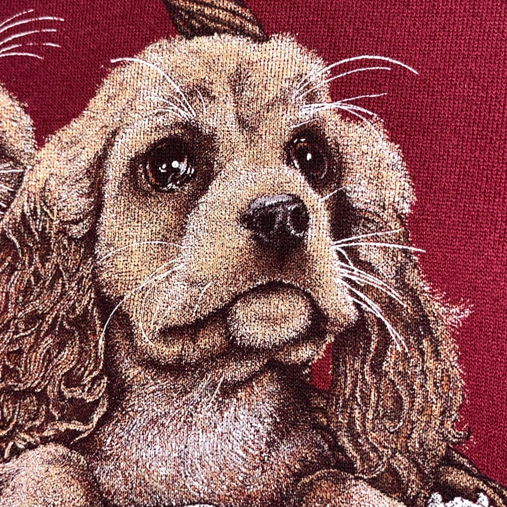 Asket Cotton Grove Sweatshirt L Red 90s Cocker Spaniel Grandma Dog Puppies In A Basket Round Crewneck Womens Large Size L / US 10 / IT 46 - 4 Thumbnail