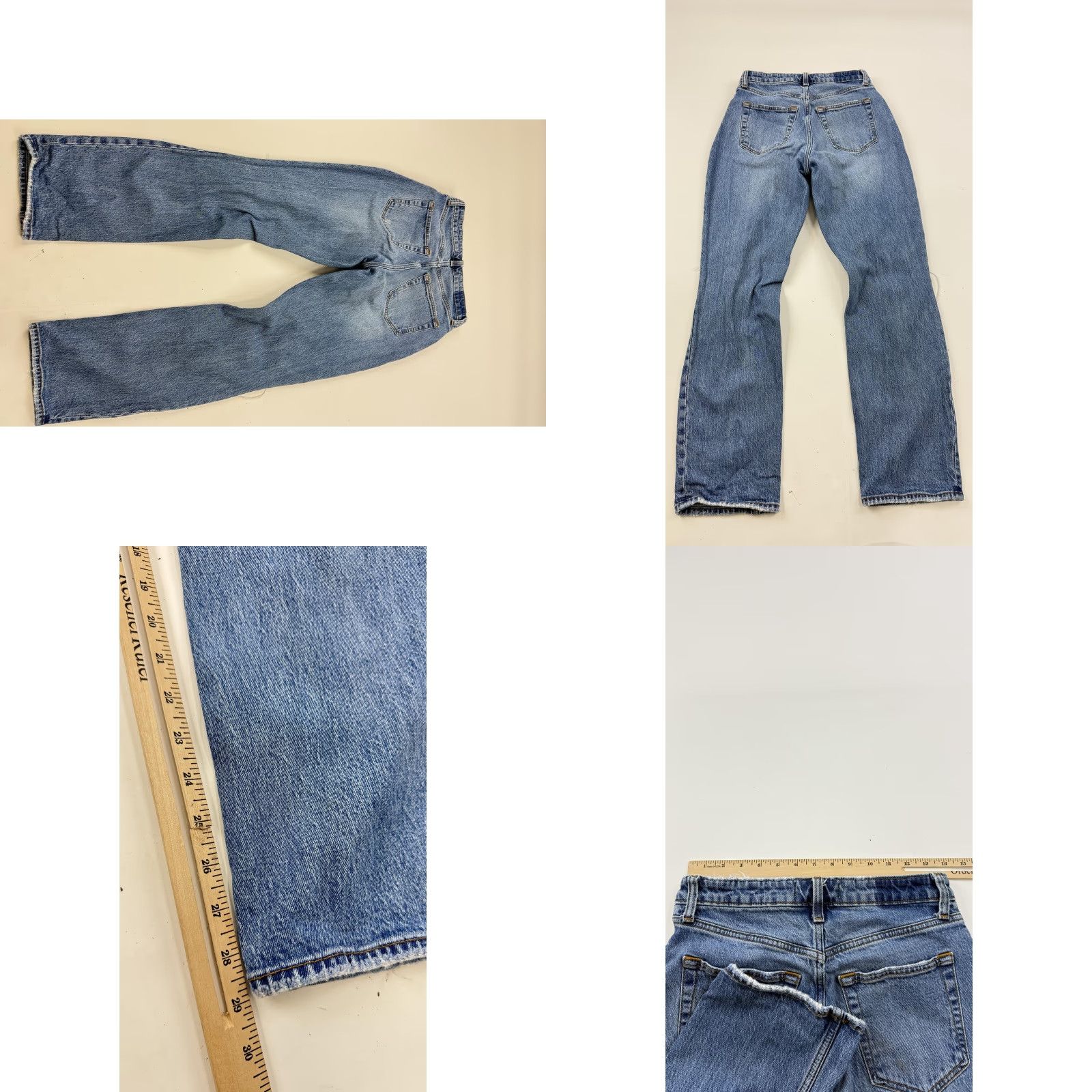 Abercrombie & Fitch VINTAGE Abercrombie & Fitch The Dad Jeans Womens 27 Blue High Rise Curve Love Ripped Jeans Size 27" / US 4 / IT 40 - 8 Thumbnail