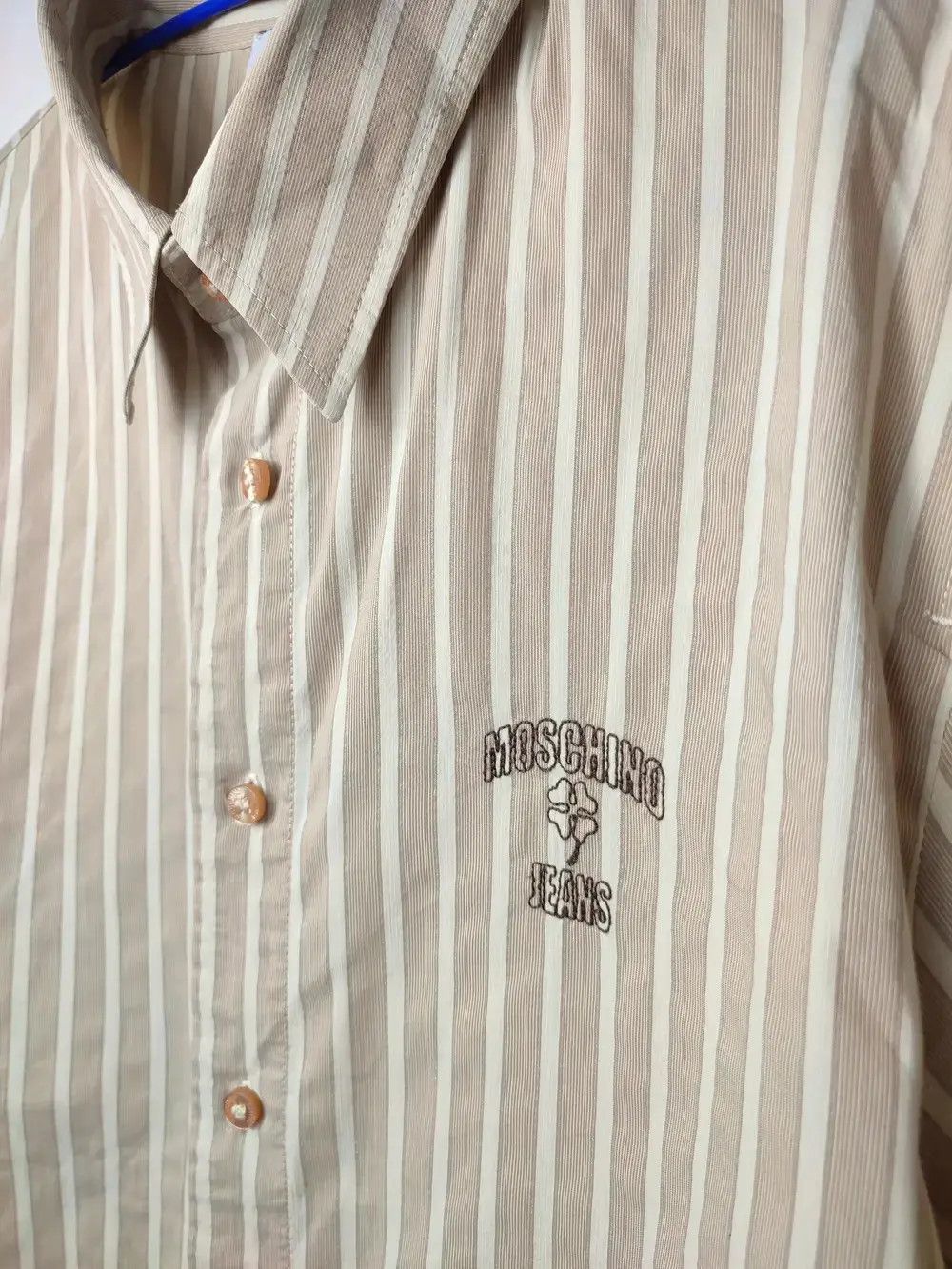 Moschino Moschino striped logo embroidered shirt Size US M / EU 48-50 / 2 - 5 Thumbnail