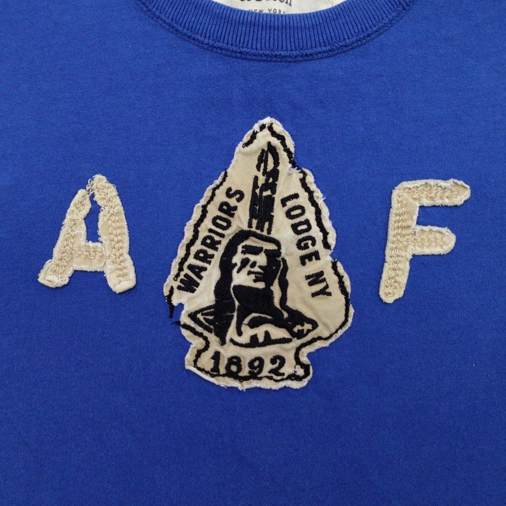 Abercrombie & Fitch Abercrombie & Fitch T-Shirt Small Blue Embroidered Warrior Lodge 18x25 Mens Shirt Size US S / EU 44-46 / 1 - 2 Thumbnail