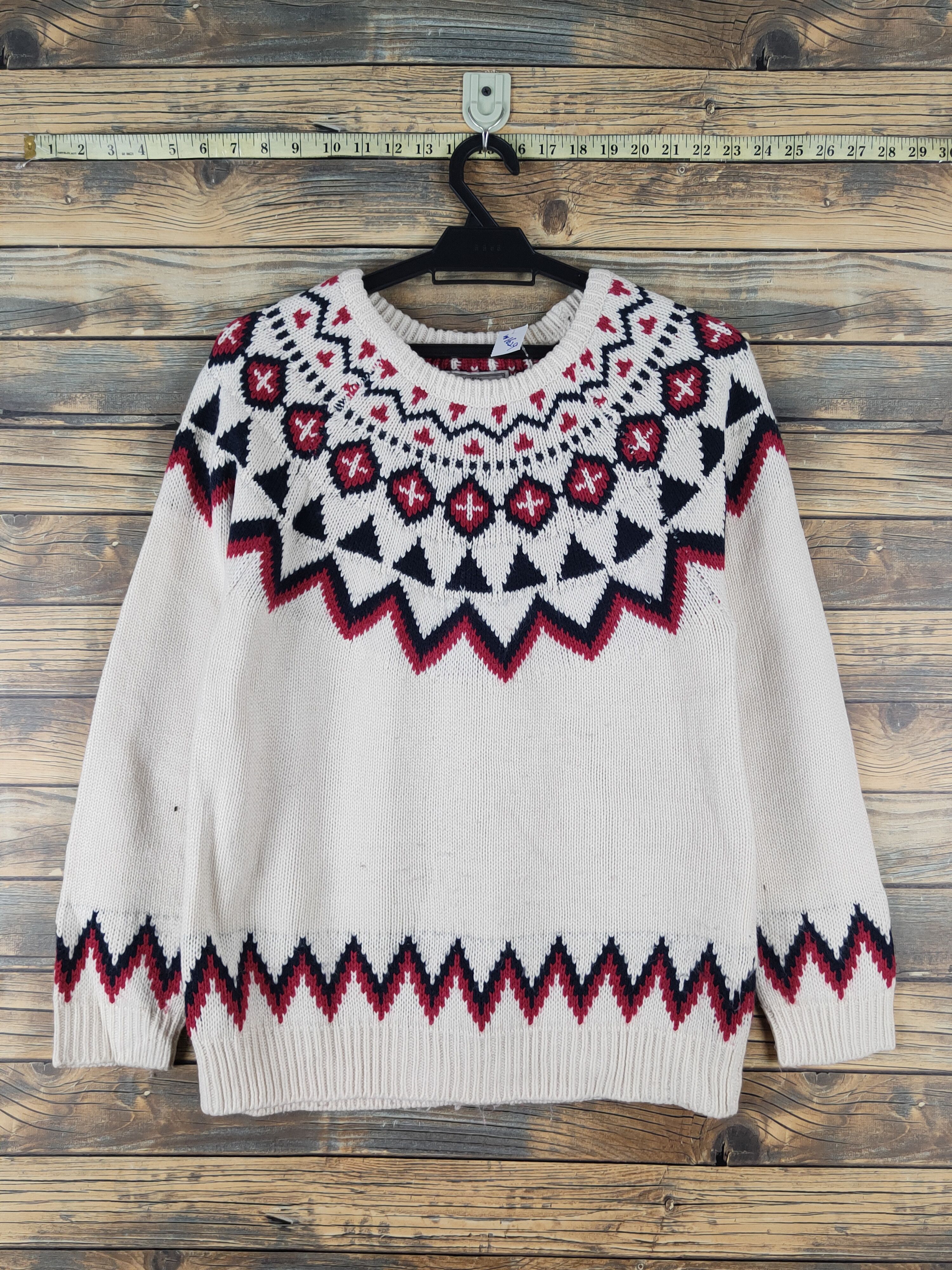 Homespun Knitwear × Japanese Brand × Vintage Local Motion Ivory Knitwear Sweatshirt #W1629 Size S / US 4 / IT 40 - 1 Thumbnail