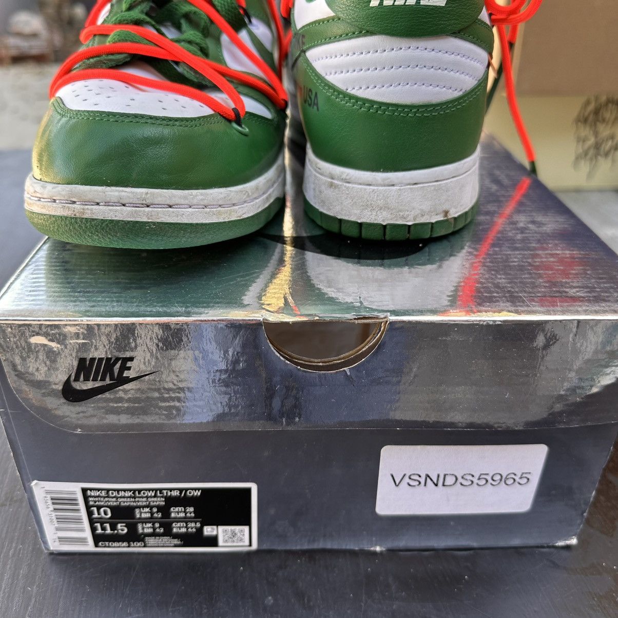 Nike × Off-White Off-White Pine Green Dunks Size US 10 / EU 43 - 8 Thumbnail