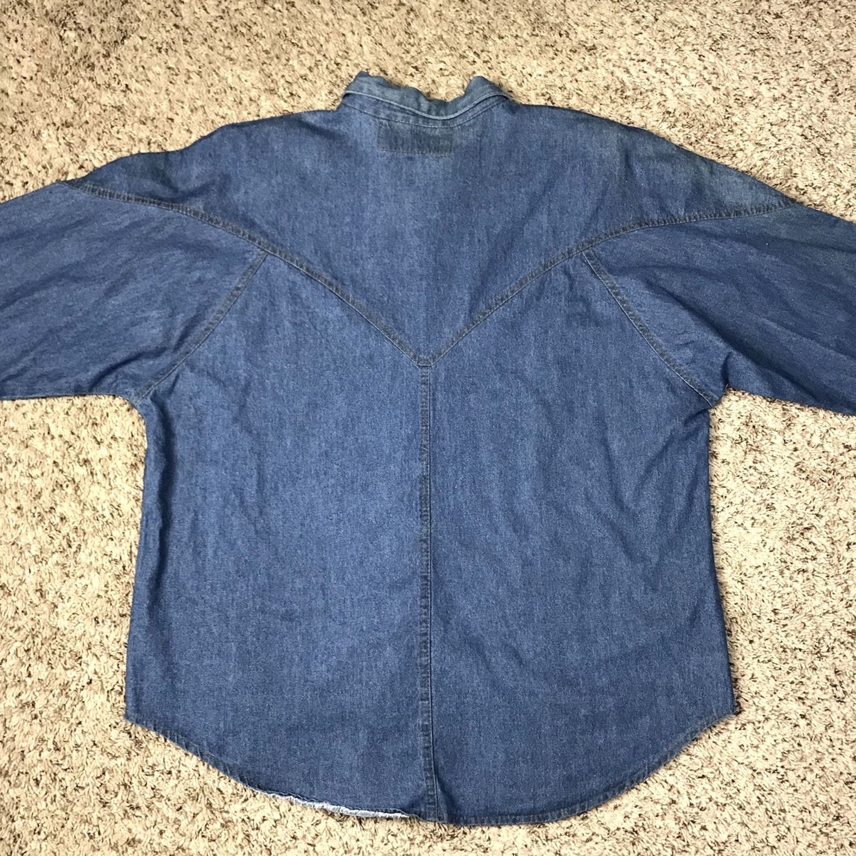 Denime VINTAGE Boy Blue 90s Western Style Embroidered Blue Denim Button-Up Shirt Women XL Size XL / US 12-14 / IT 48-50 - 5 Thumbnail