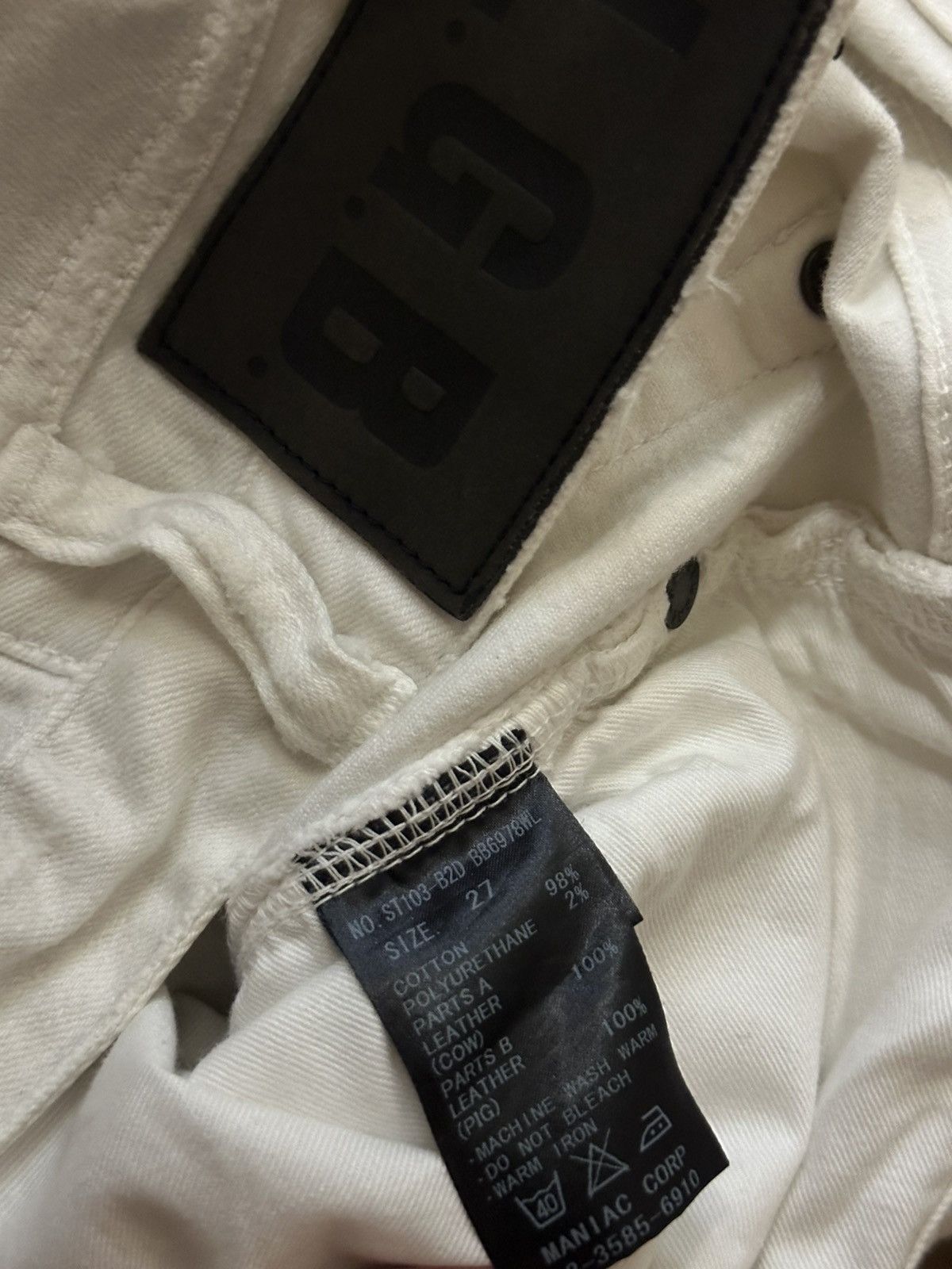 Le Grande Bleu (L.G.B.) L.G.B destroy cross leather patch pants size27 Size US 27 - 3 Thumbnail