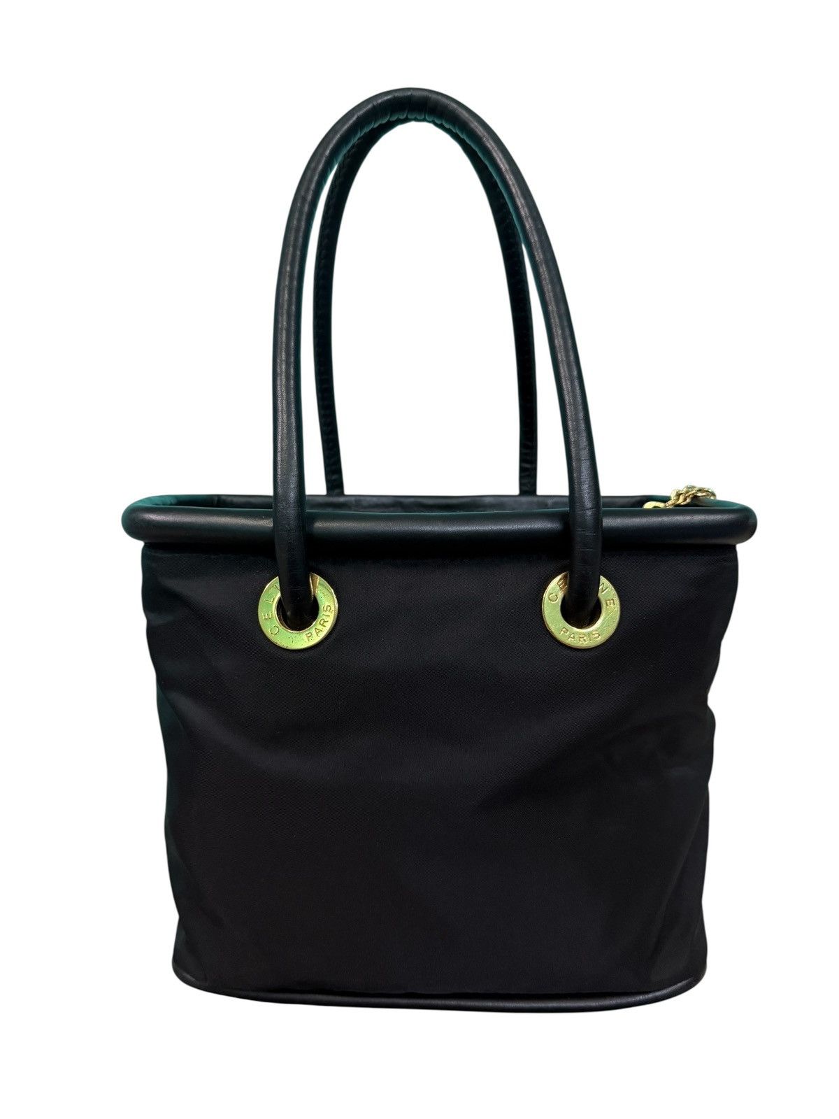 Celine RARE VINTAGE CELINE NYLON LEATHER HANDBAG Size ONE SIZE - 13 Thumbnail