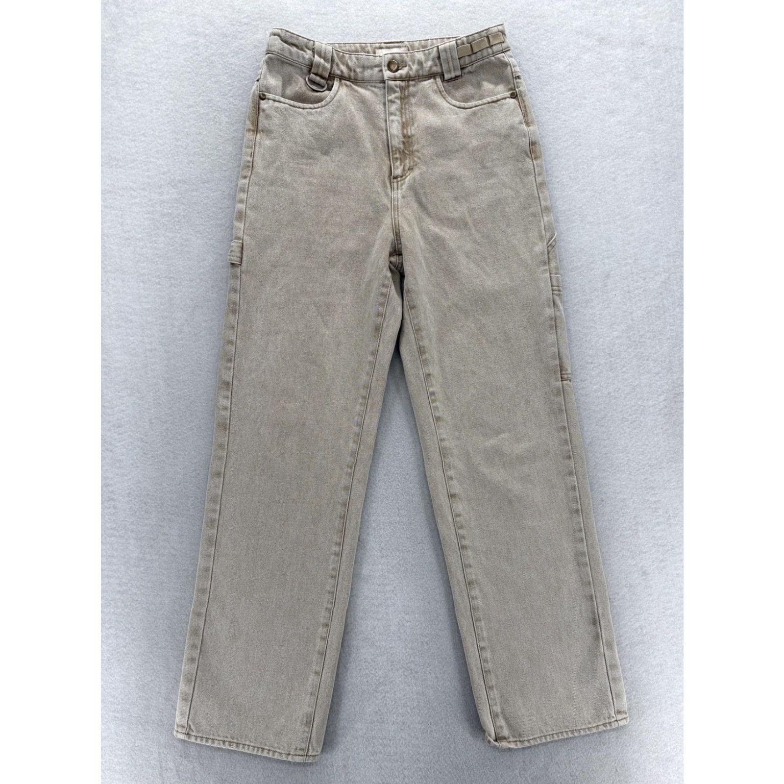 Roark Roark Carpenter Straight Jeans Womens 26 Beige High Rise Denim Workwear Jeans Size 26" / US 2 / IT 38 - 2 Thumbnail