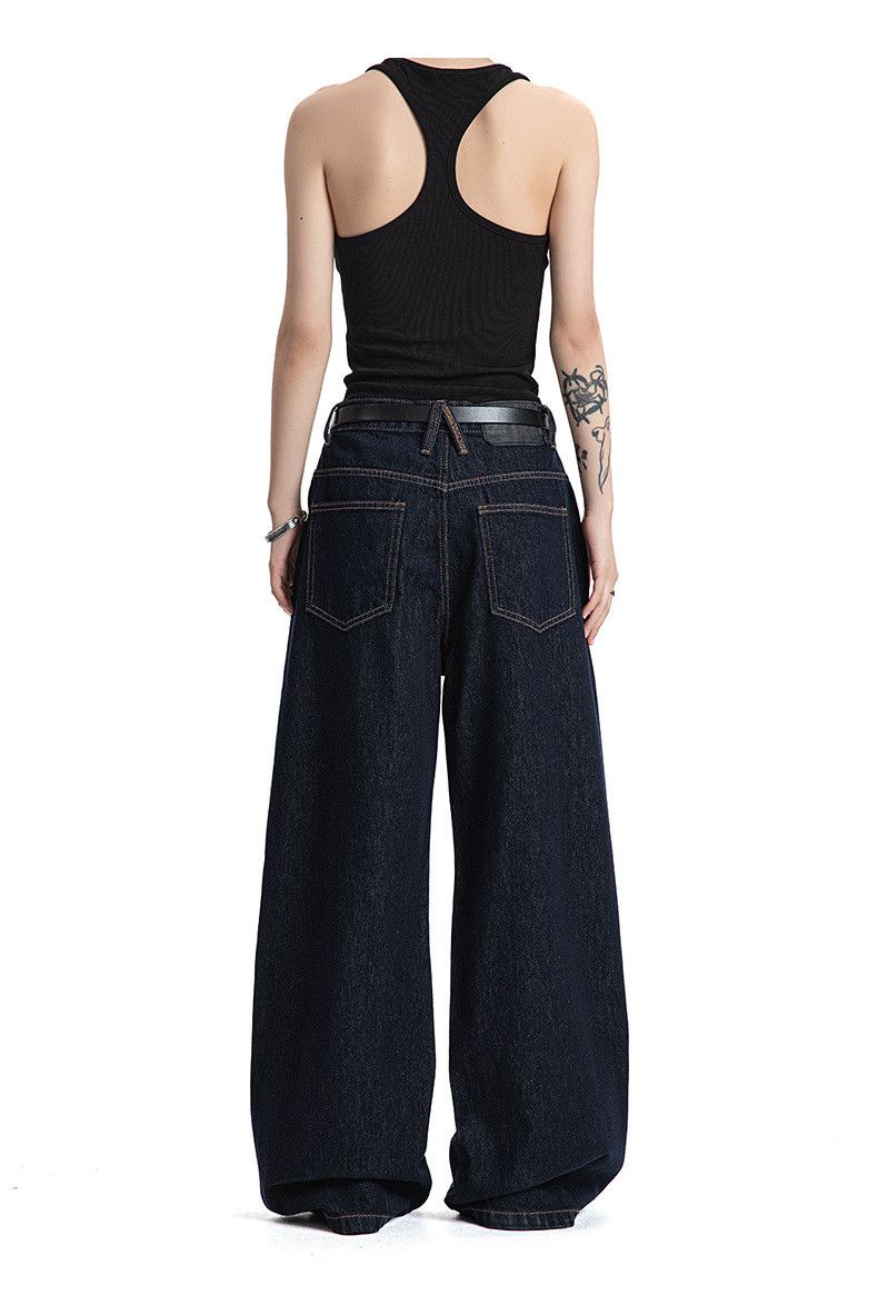 Japanese Brand Retro washed straight leg casual loose cleanfit jeans Size US 32 / EU 48 - 4 Thumbnail