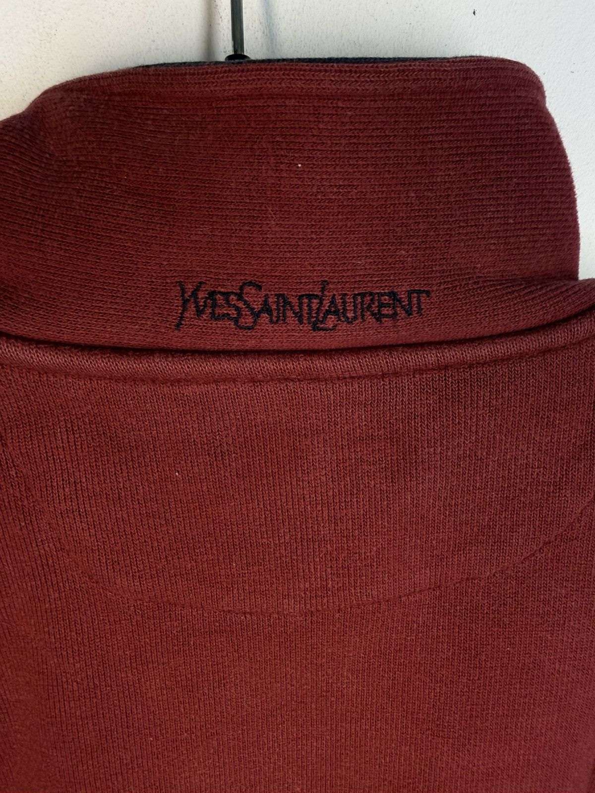 Yves Saint Laurent 90s YSL Sweatshirt 1/4 Quarter Zip Red Vintage Sweater Size US L / EU 52-54 / 3 - 11 Thumbnail